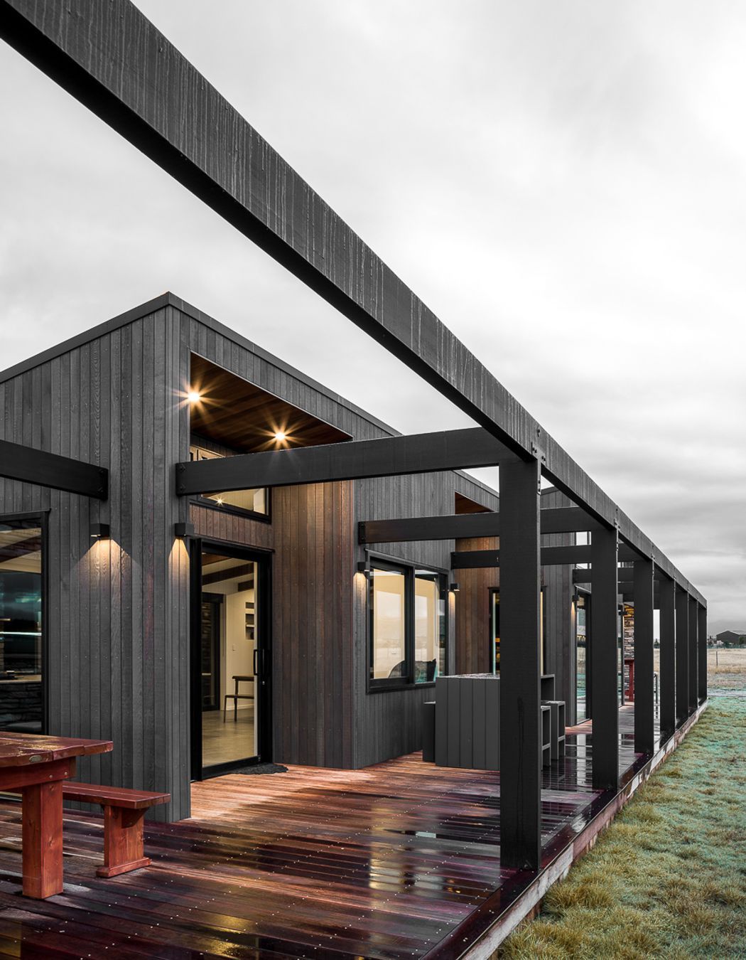 Due to the changeable, often harsh weather,  the designer chose a palette of clean, robust and hardworking materials that will weather nicely as the years go by.