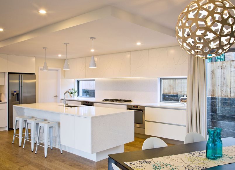 Aotea Tree Patterned White Kitchen