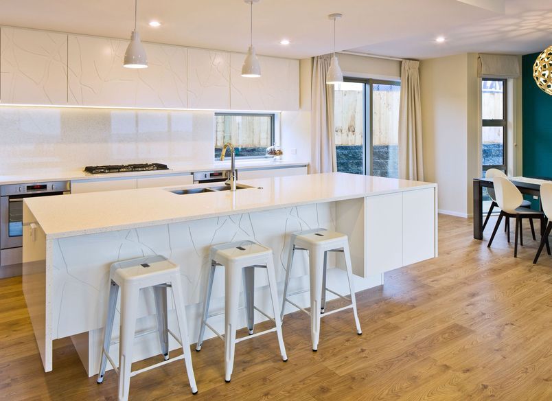 Aotea Tree Patterned White Kitchen