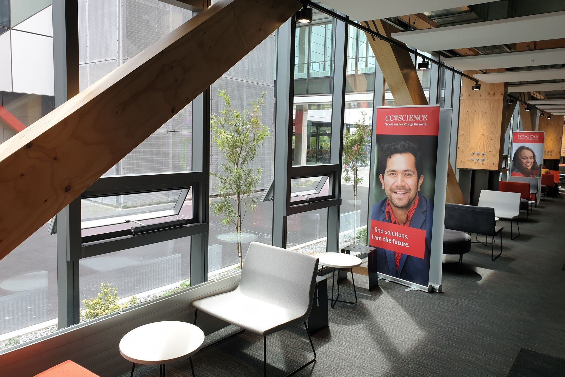 Interior of Beatrice Tinsley Building University of Canterbury showing Window Master actuators