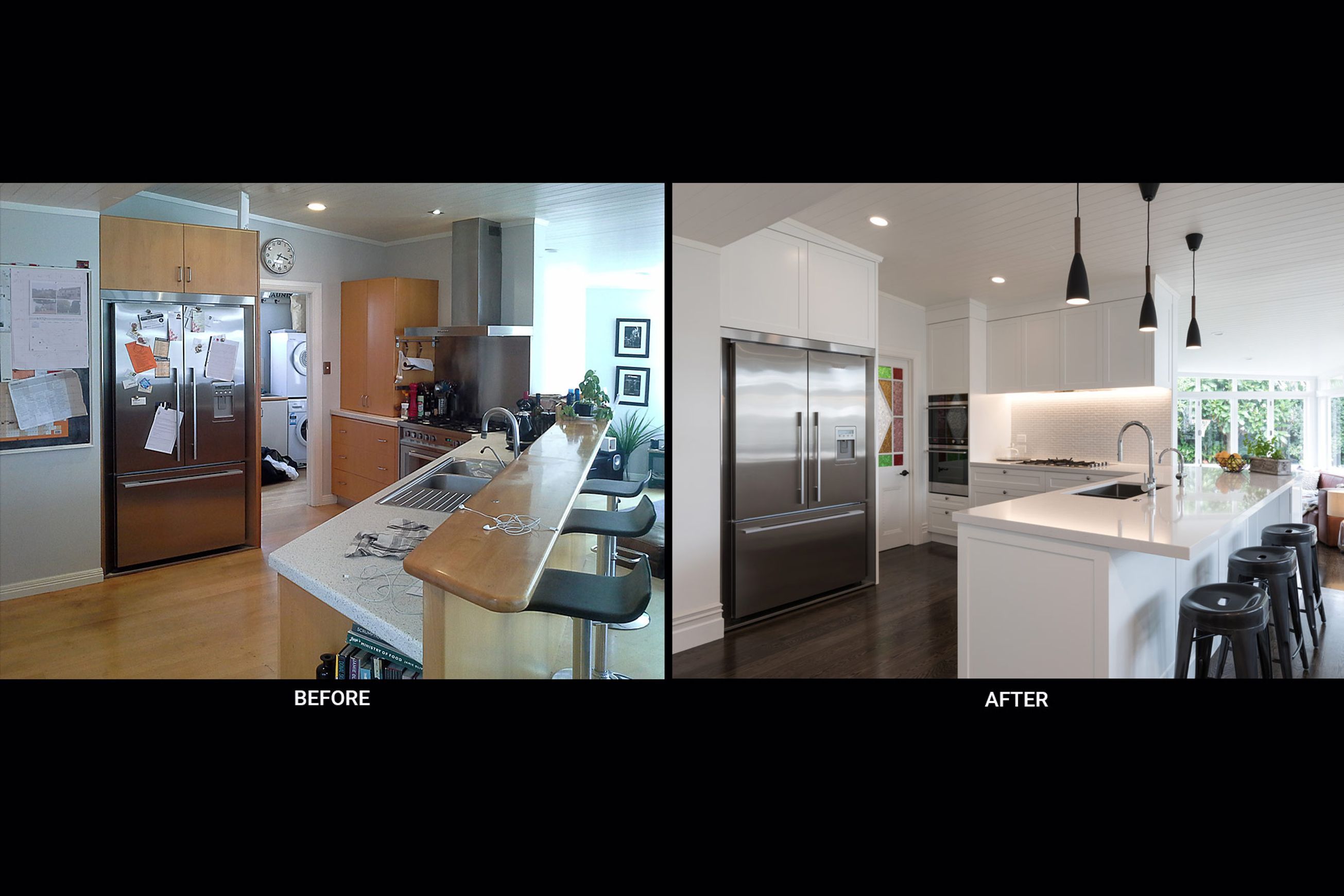 'Before' and 'After' kitchen photos