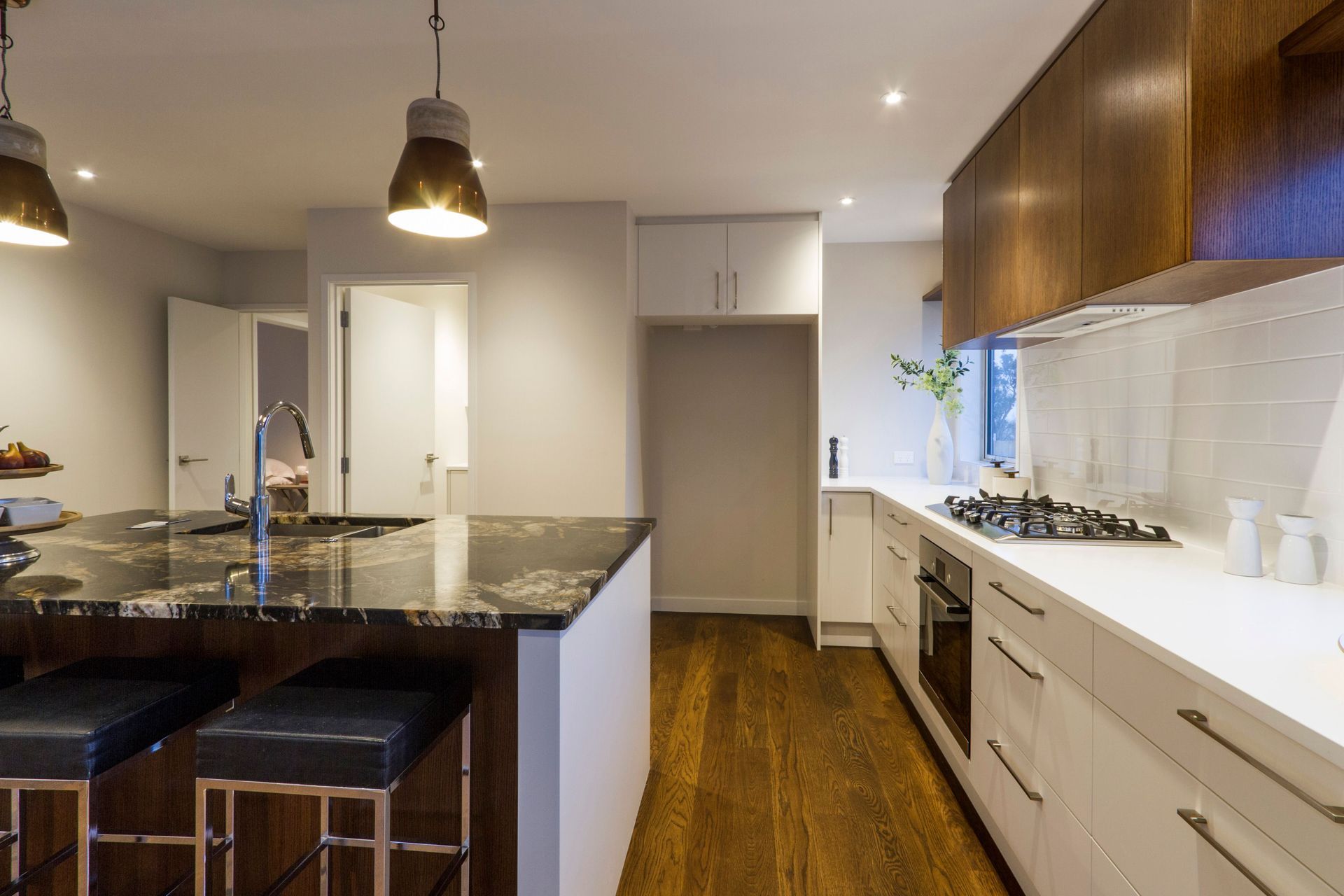 Belmont Terrace - This home was installed with Solid American White Oak flooring, finished with oil in 'Light Walnut' and Waterborne Polyurethane