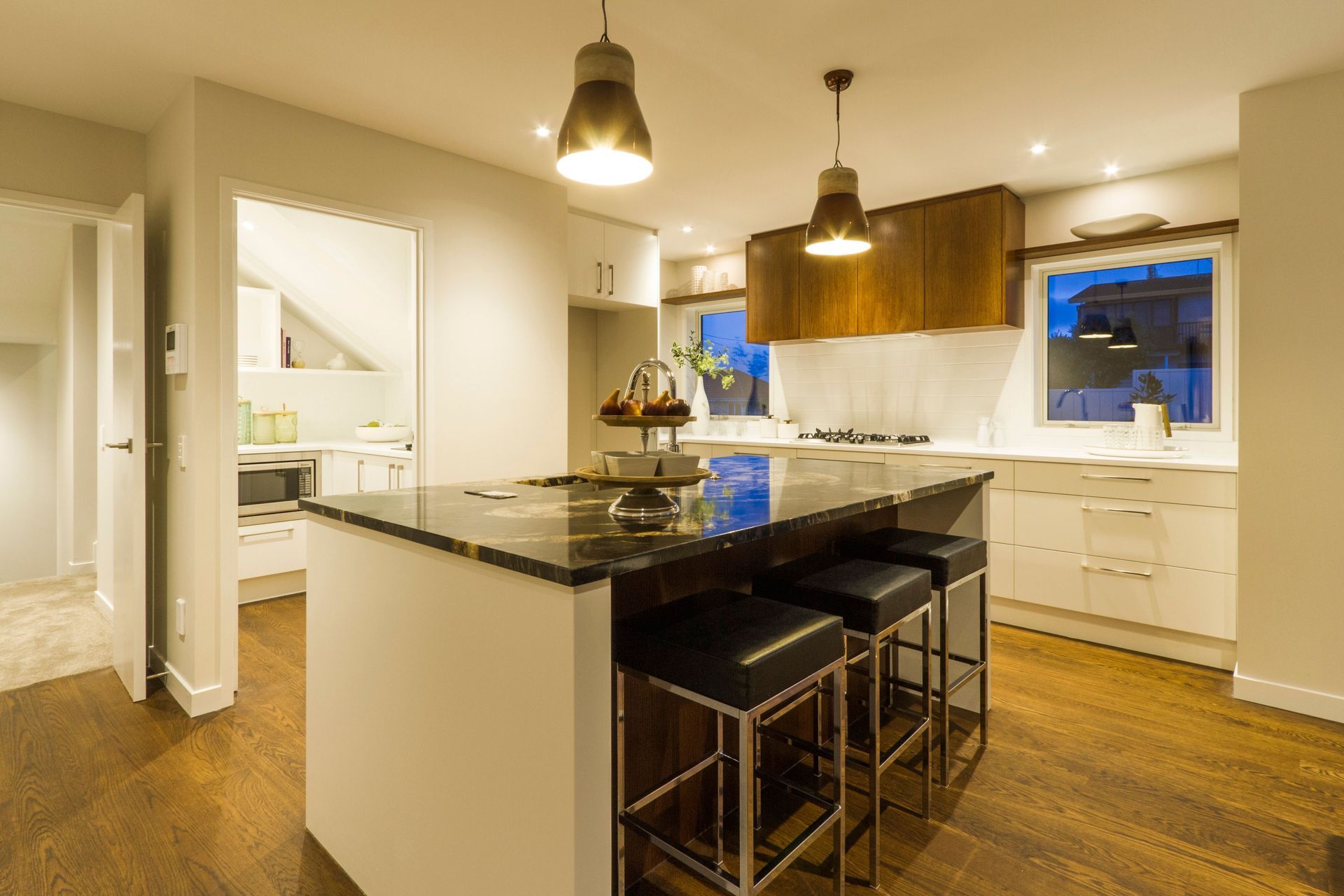 Belmont Terrace - This home was installed with Solid American White Oak flooring, finished with oil in 'Light Walnut' and Waterborne Polyurethane