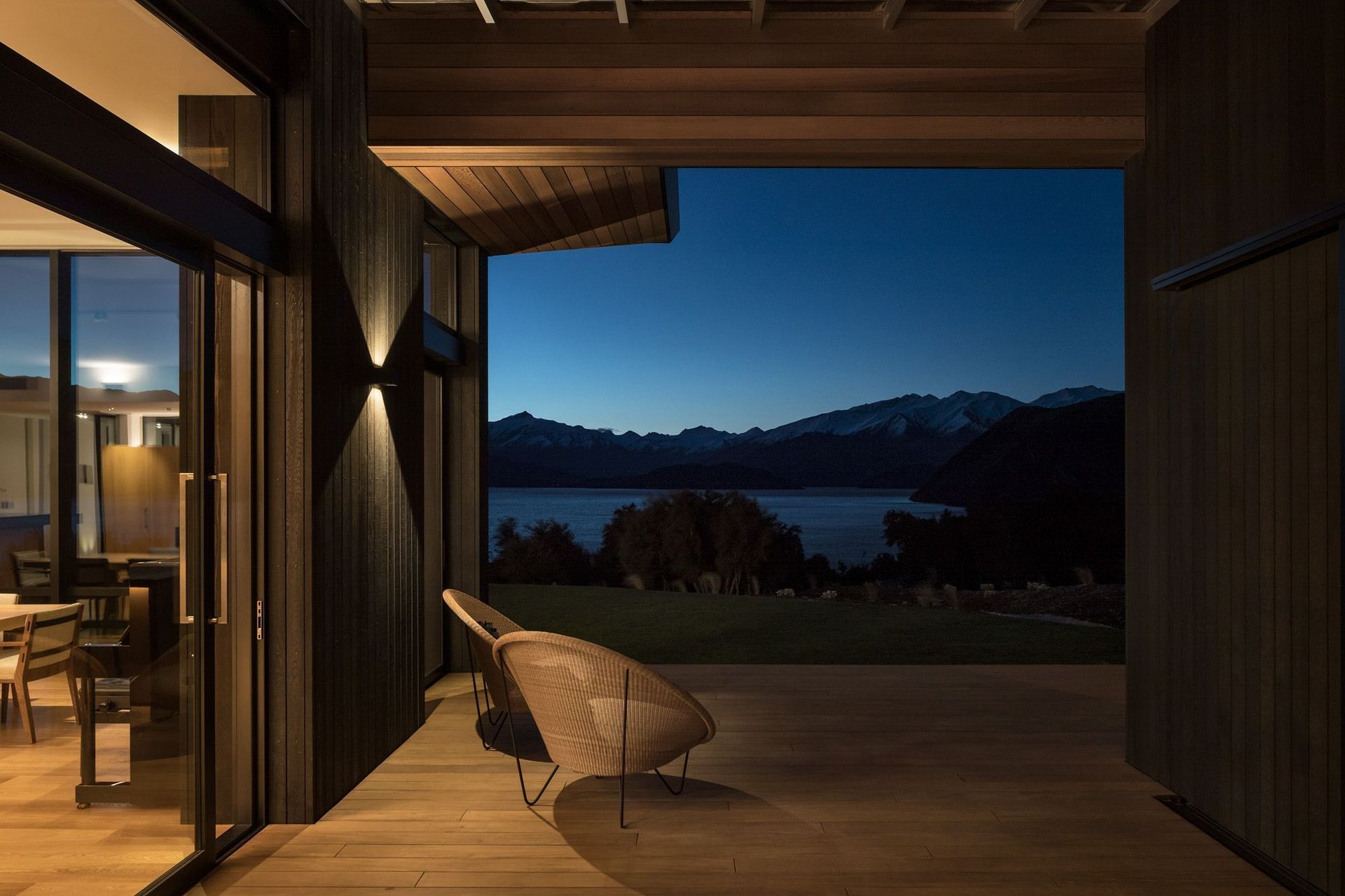 Rooms look through other rooms to capture views beyond.  Corner openings, surface sliders, and pocket sliding doors re-shape rooms to extend their boundaries.