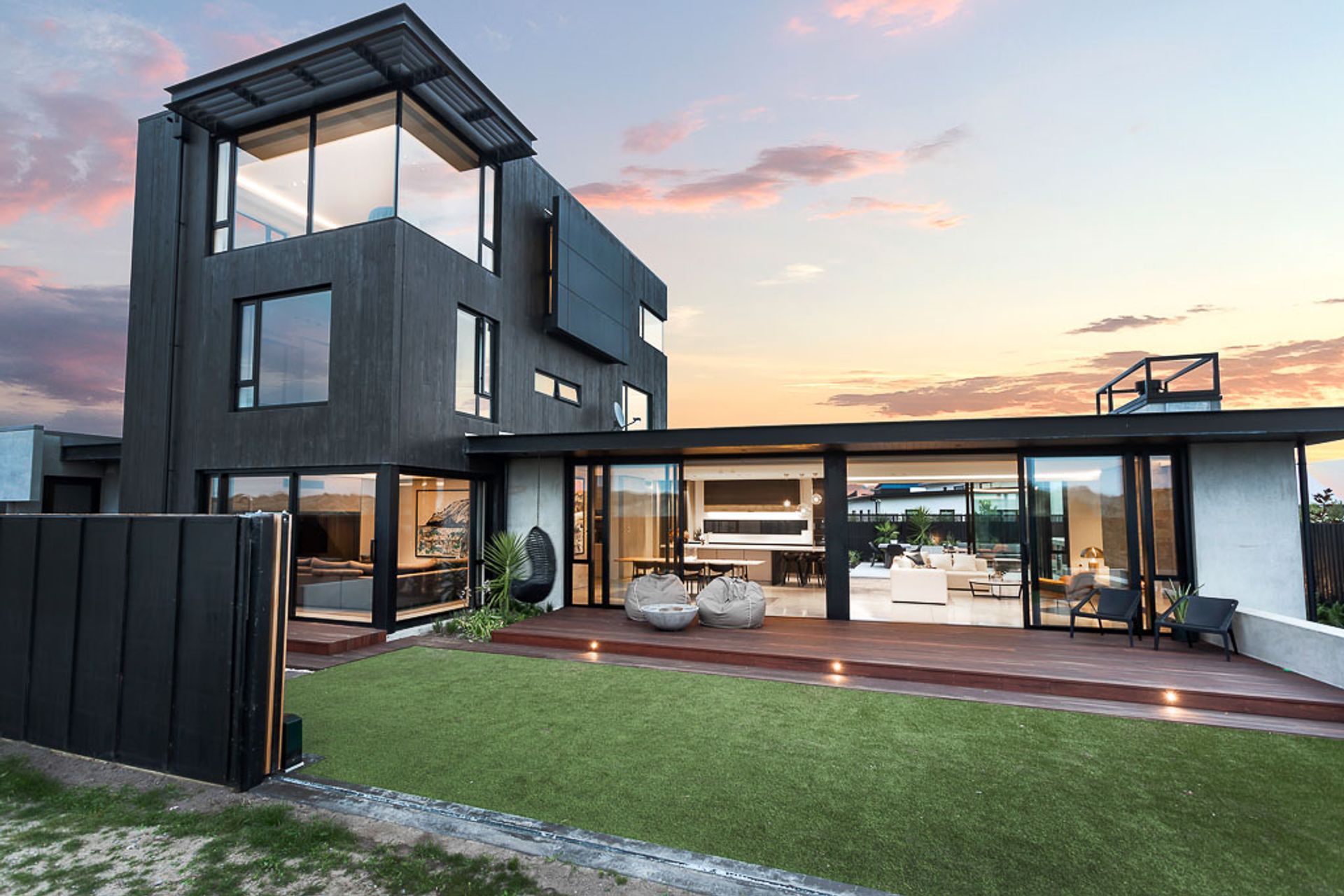 The home flows directly out to the dunes and sea.