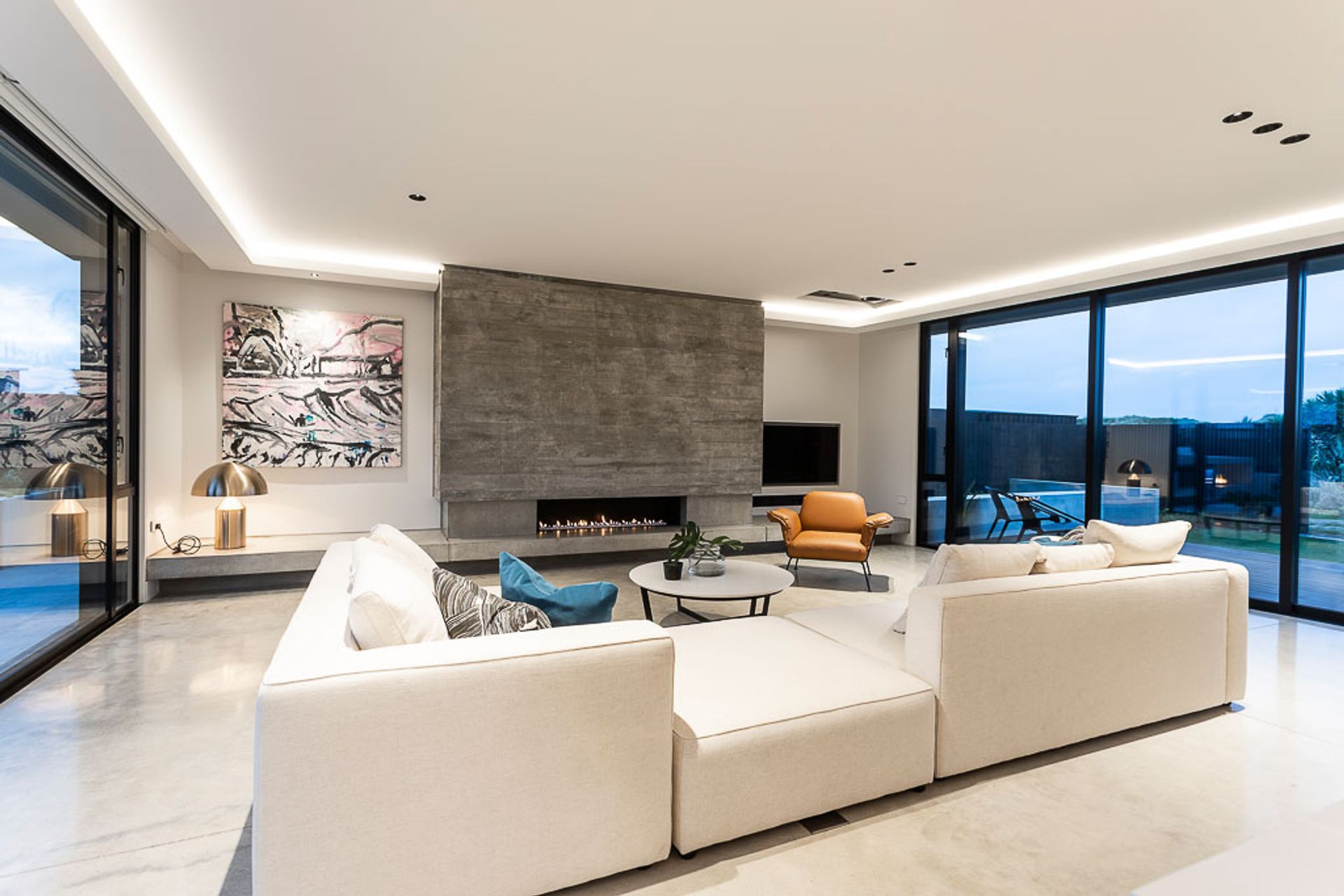 The Escea fireplace was installed from the exterior.