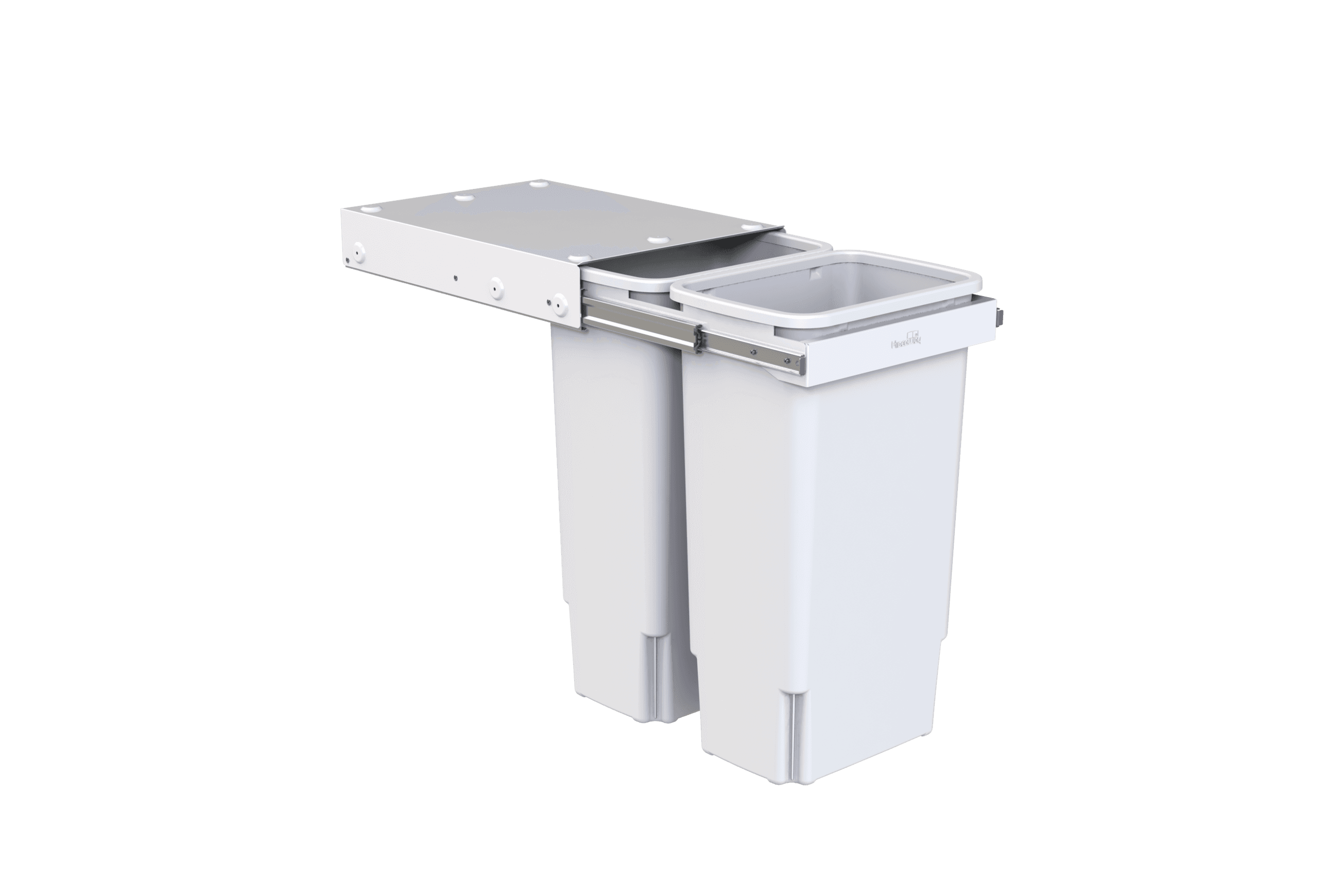 Compact Bin Storage - 2 x 35 Litre Bucket - Handle Pull