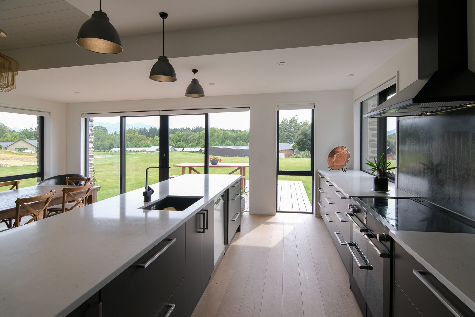 Kitchen with oak floors