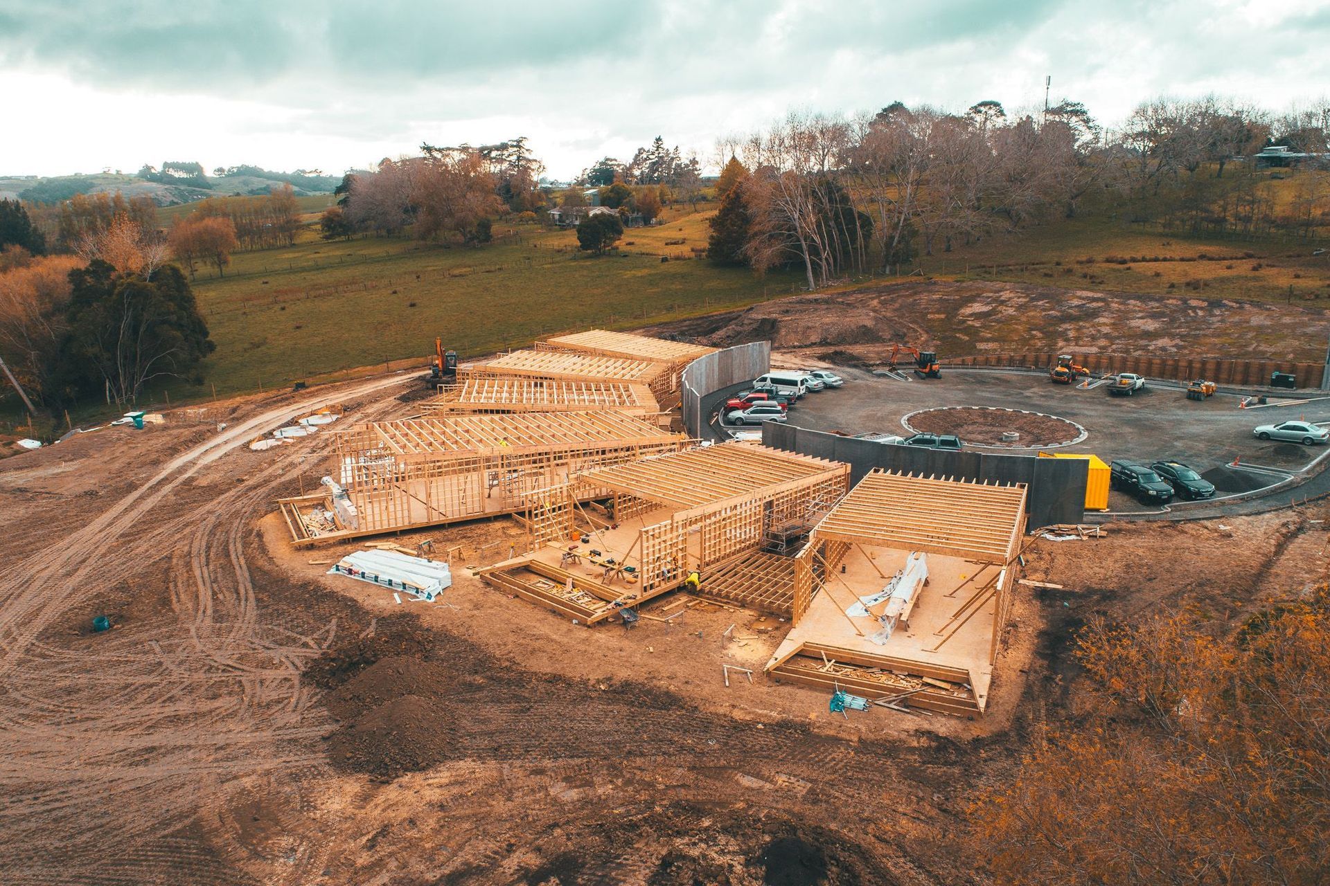 Construction Photography NZ - CPNZ - FutureBuild LVL - Dairy Flat SIte Progress - Drone Photo 3