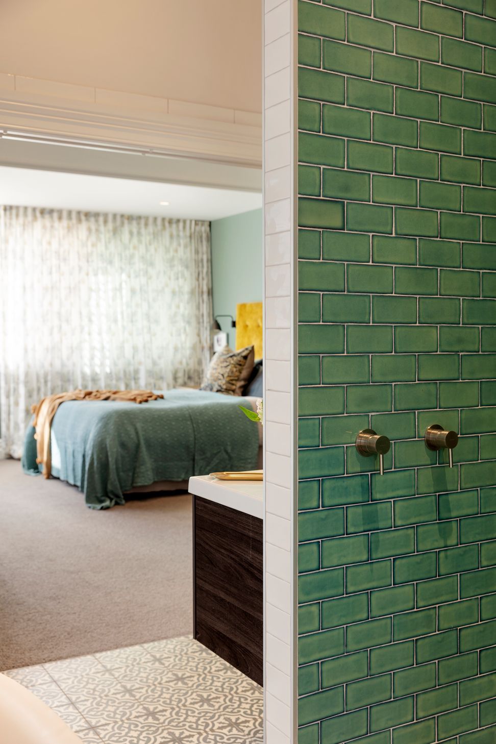 The view of the bedroom from the en suite.