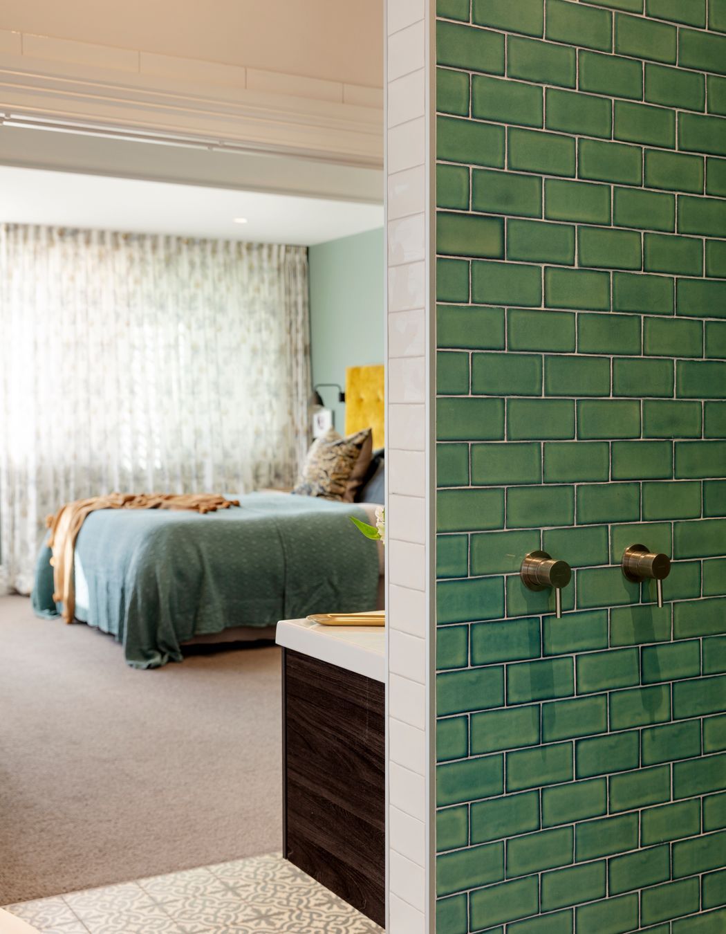 The view of the bedroom from the en suite.