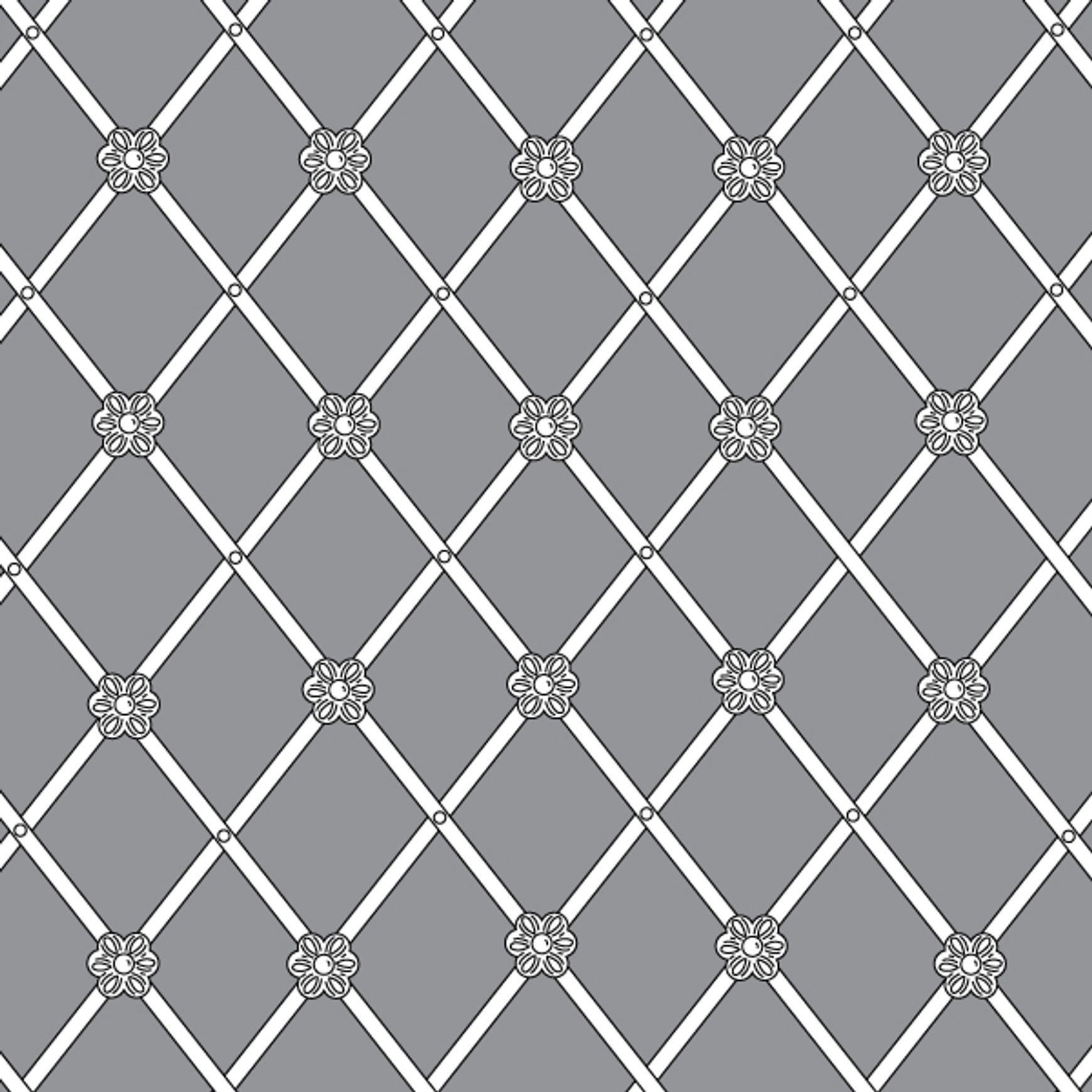 Oxford Diamond Grille With Alternate Floral Rosettes