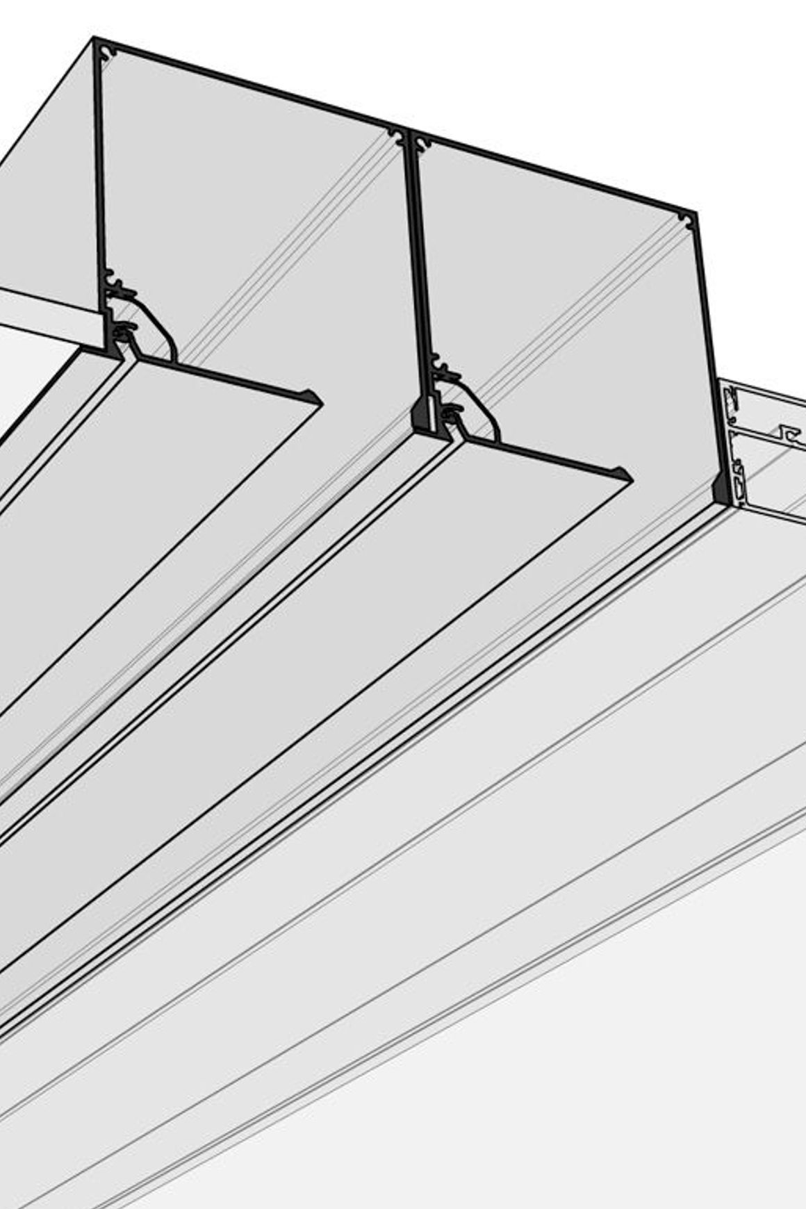 HB1260 Double Recessed Blind Box for Motorised Roller Blinds