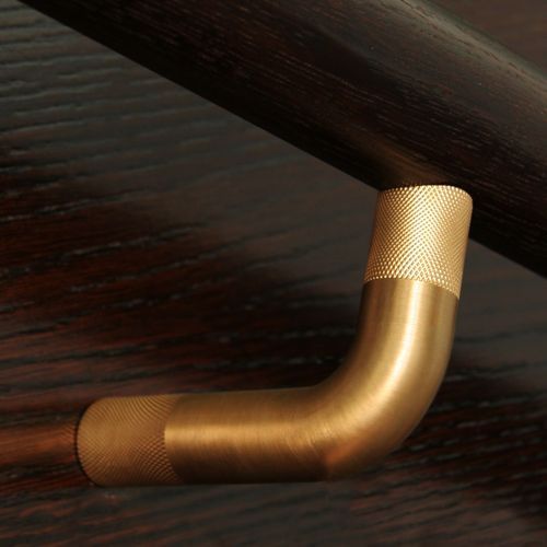 HB580 Knurled Solid Bronze Stair Rail Bracket for Handrails