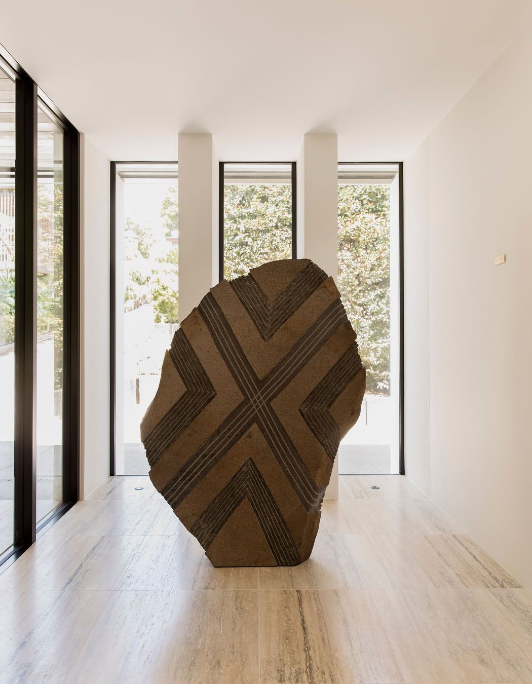 The sculpture inside the main entrance.