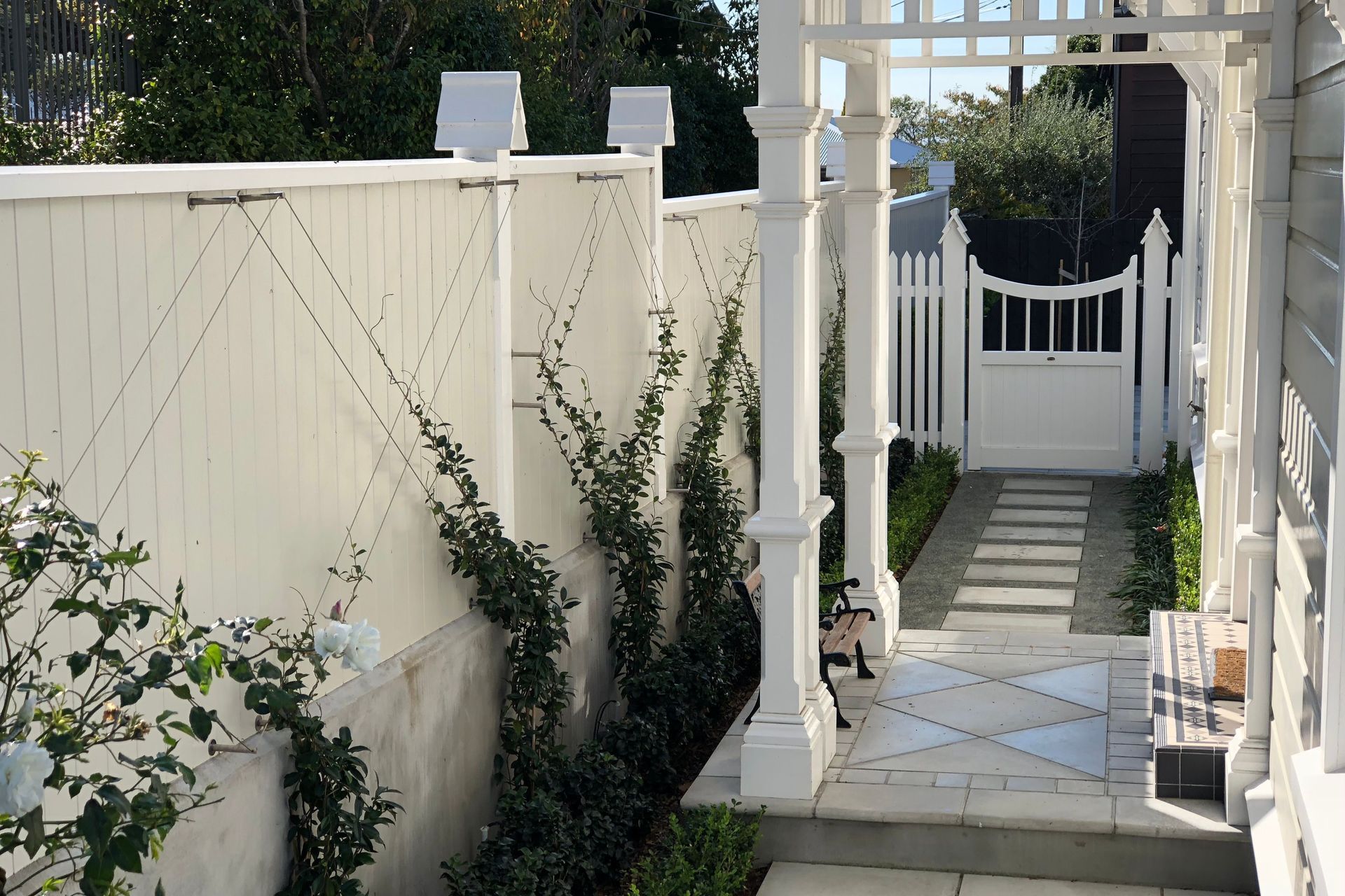 New paving &amp; seondary path to the back garden