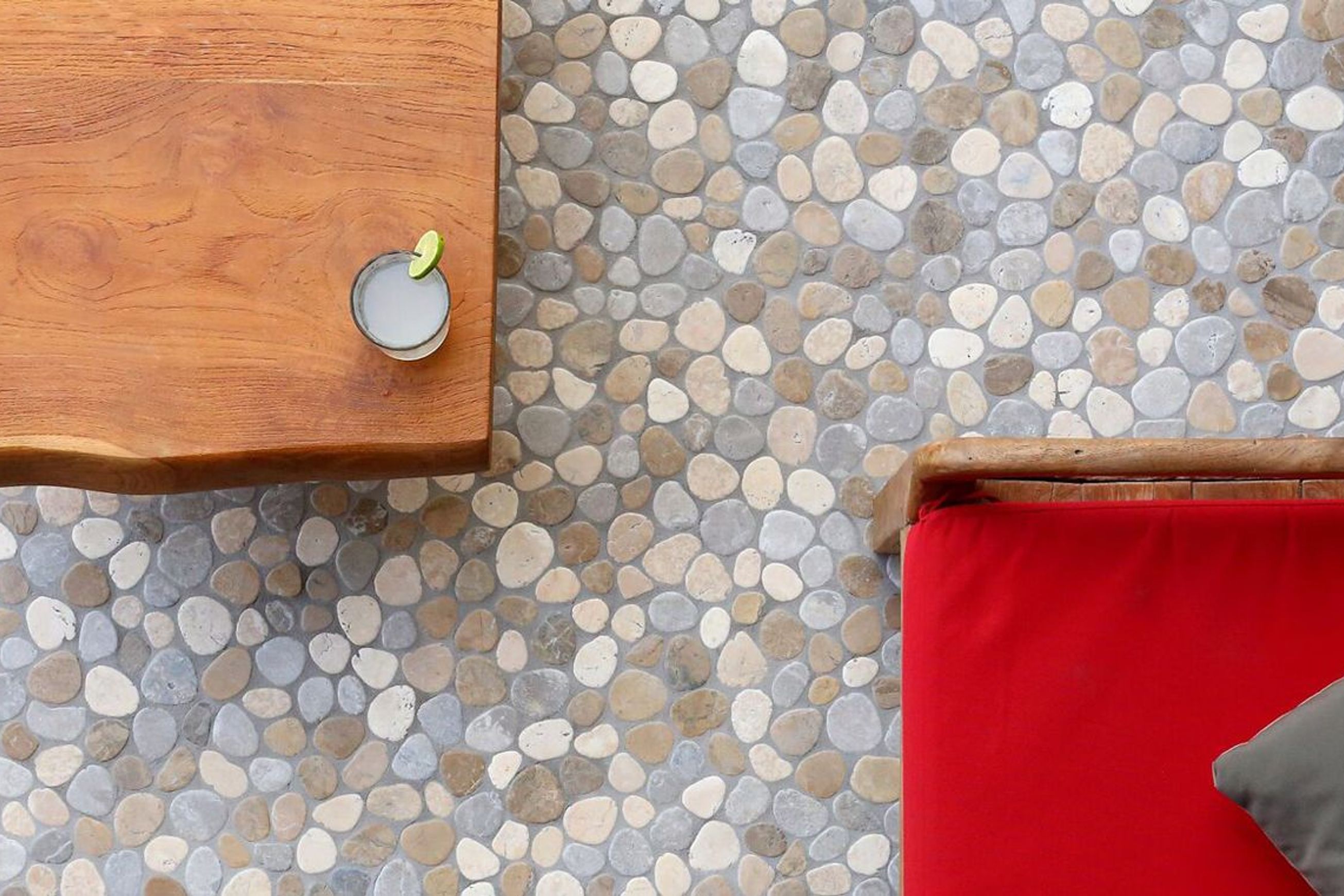 Marble Pebble Interlocking Tile