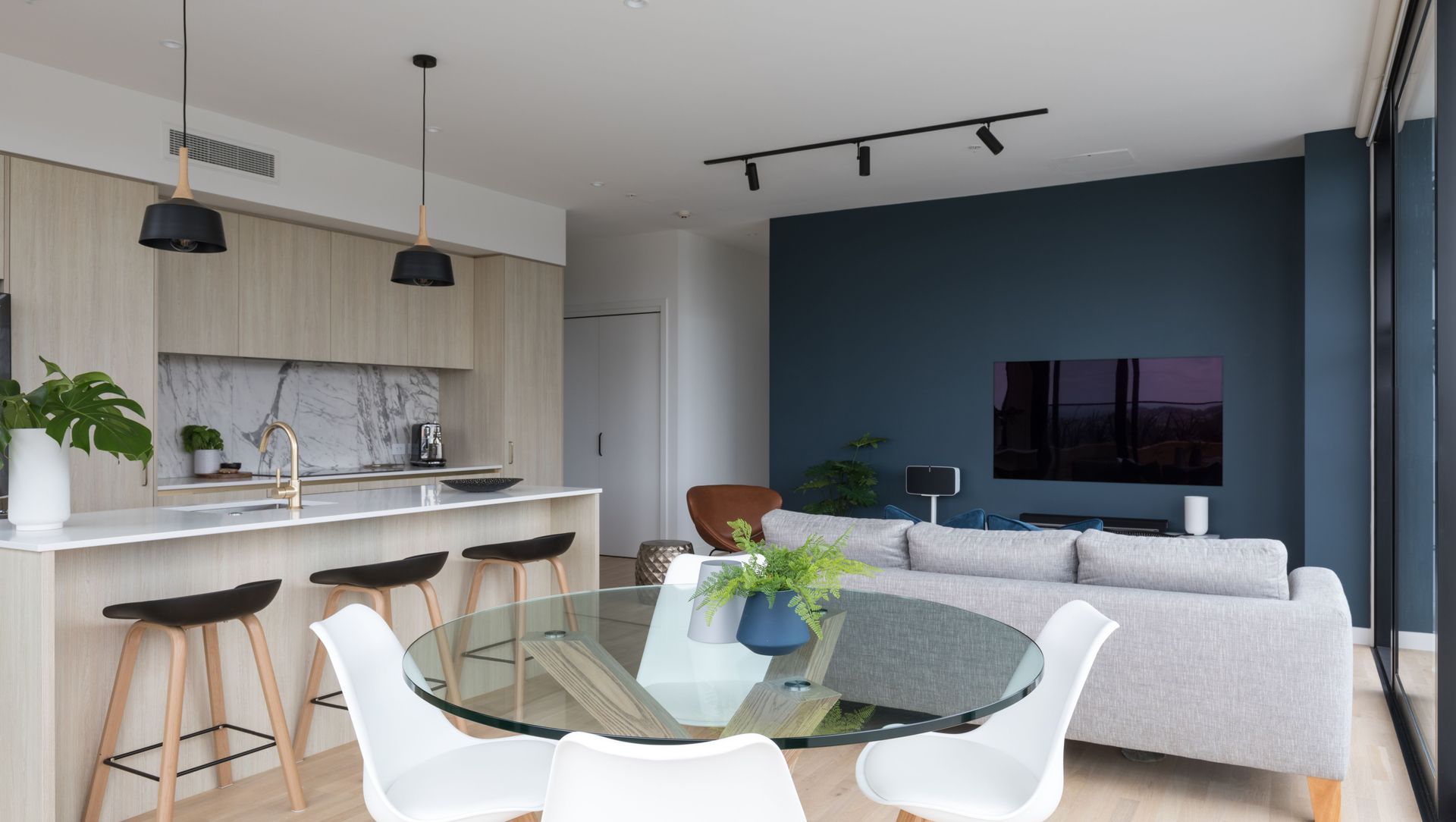 Light filled open plan living area