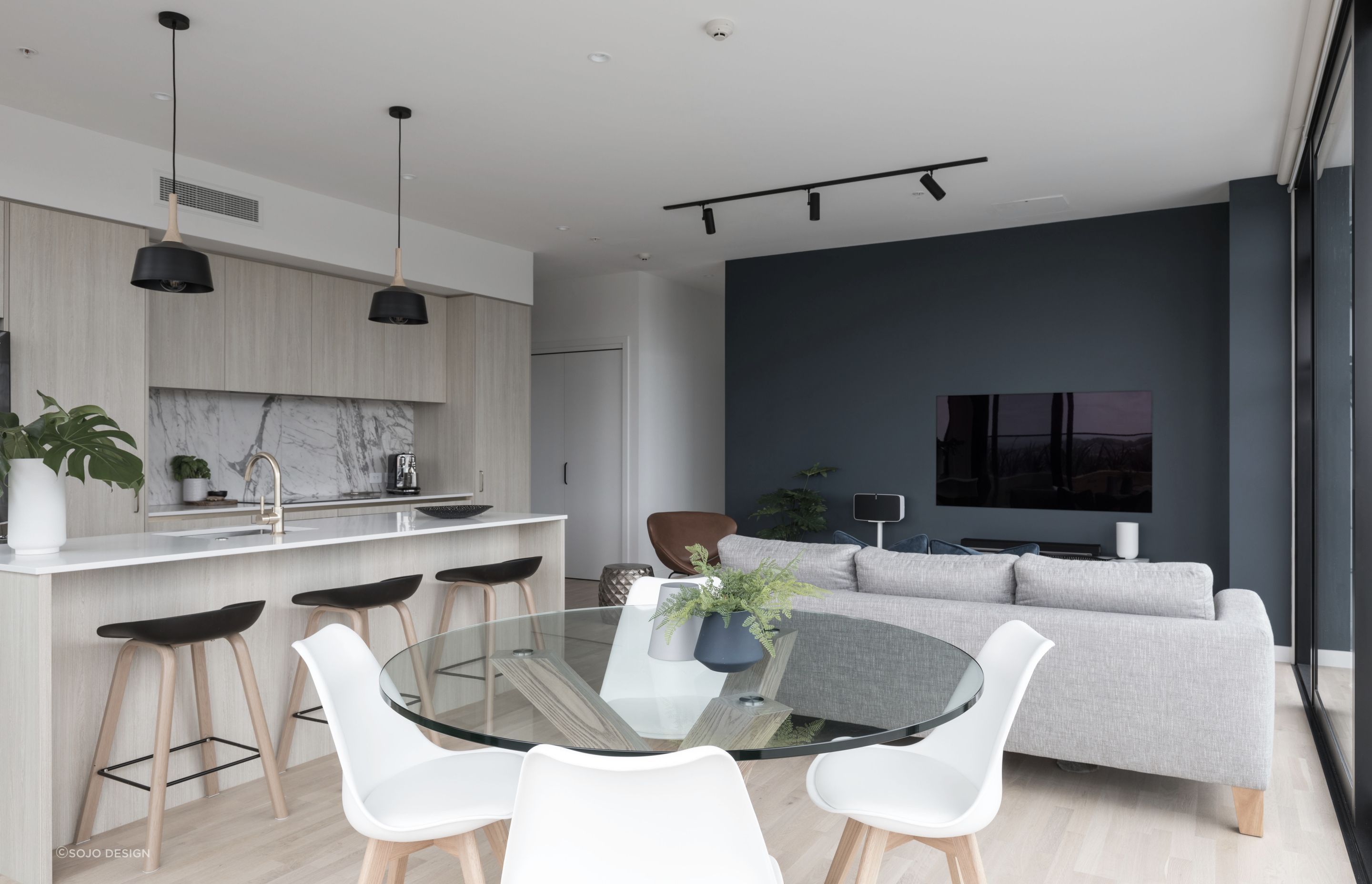 Light filled open plan living area