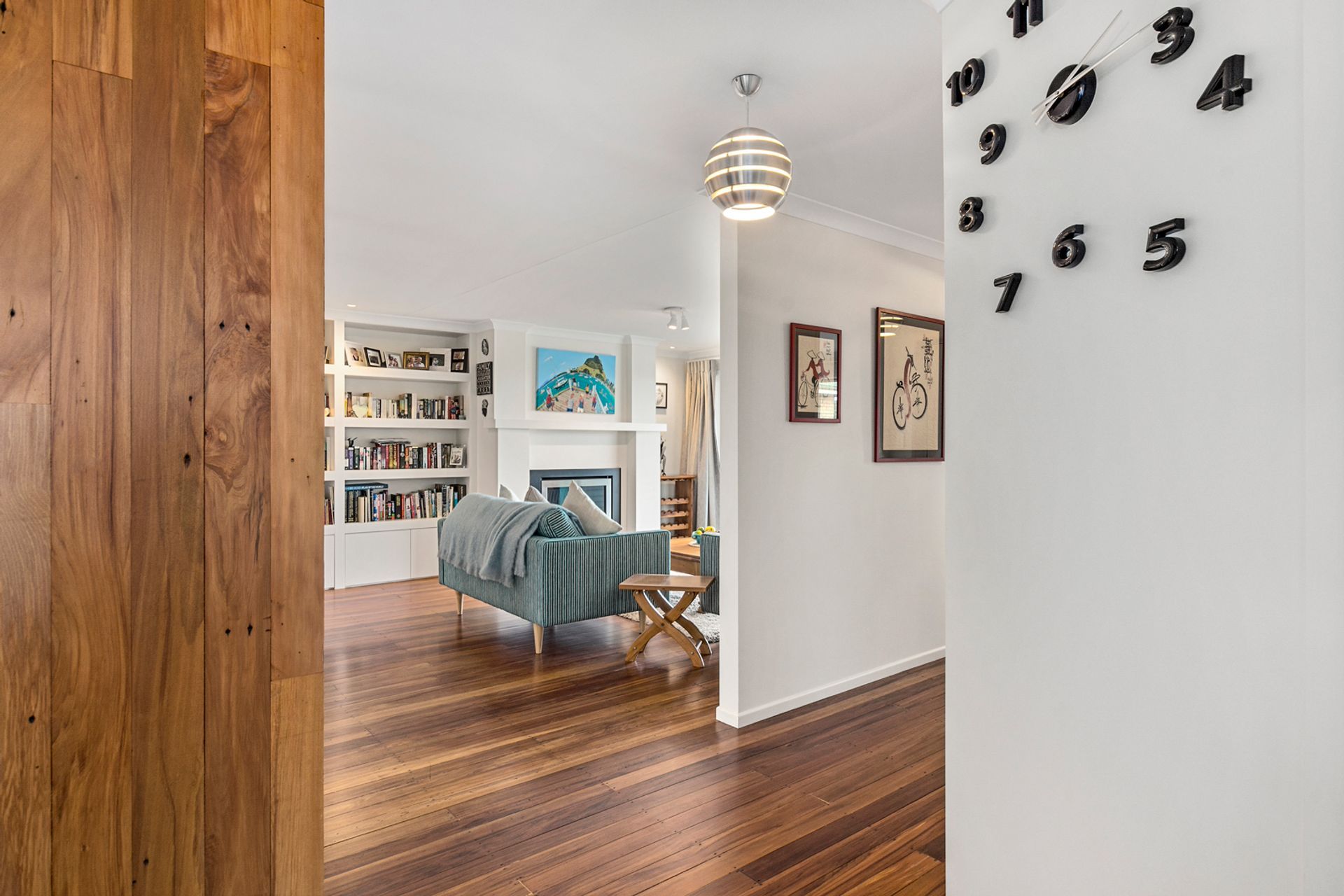 Rimu from the original home has been repurposed to extend floor spaces and form fantastic feature walls.