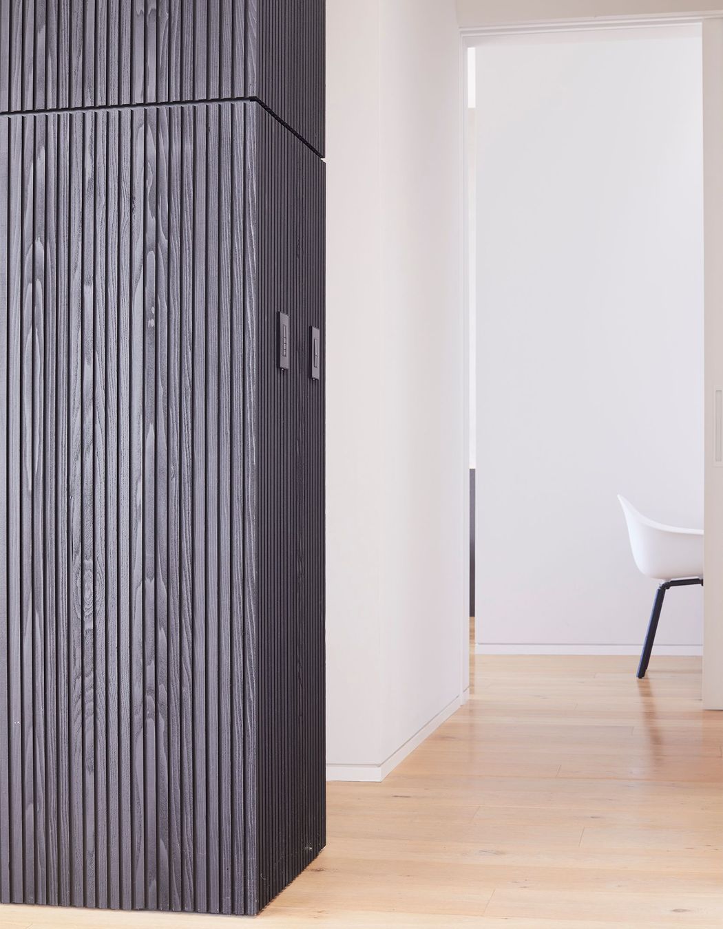 The design is all about the juxtaposition established between the varying textural elements.