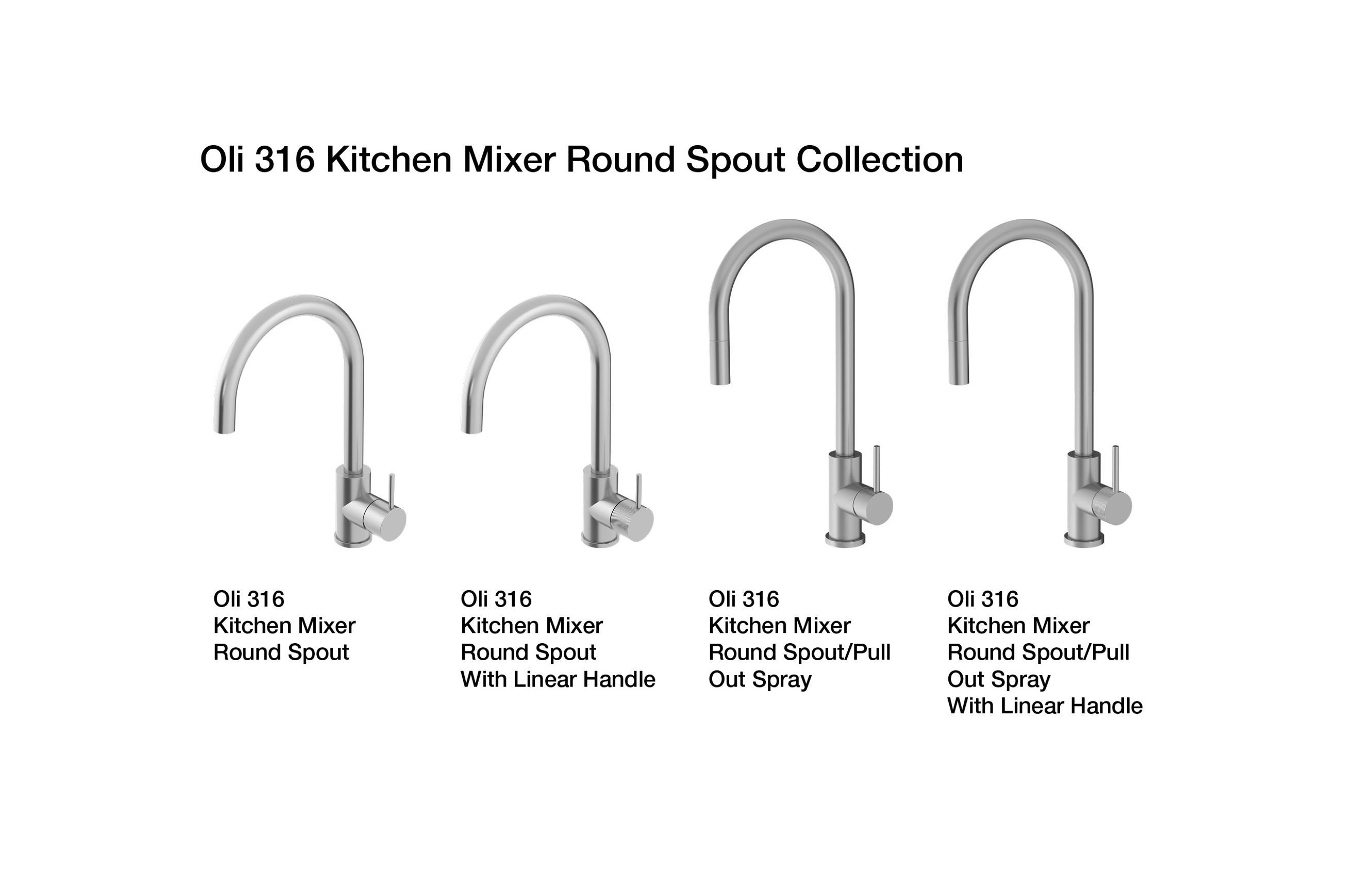 Oli 316 Kitchen Mixer Round Spout