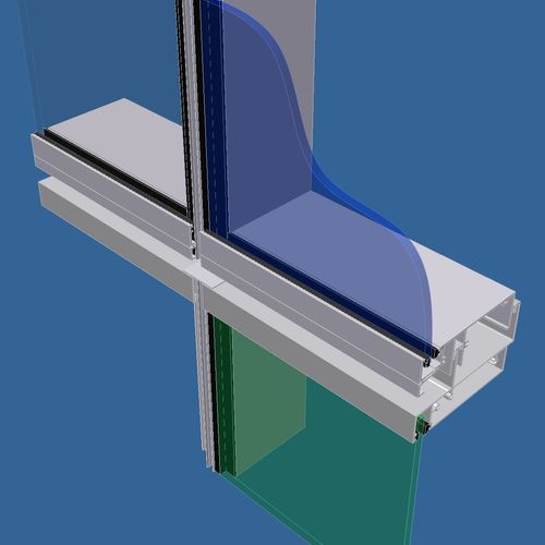 PW600 2 sided flush glazed vertically