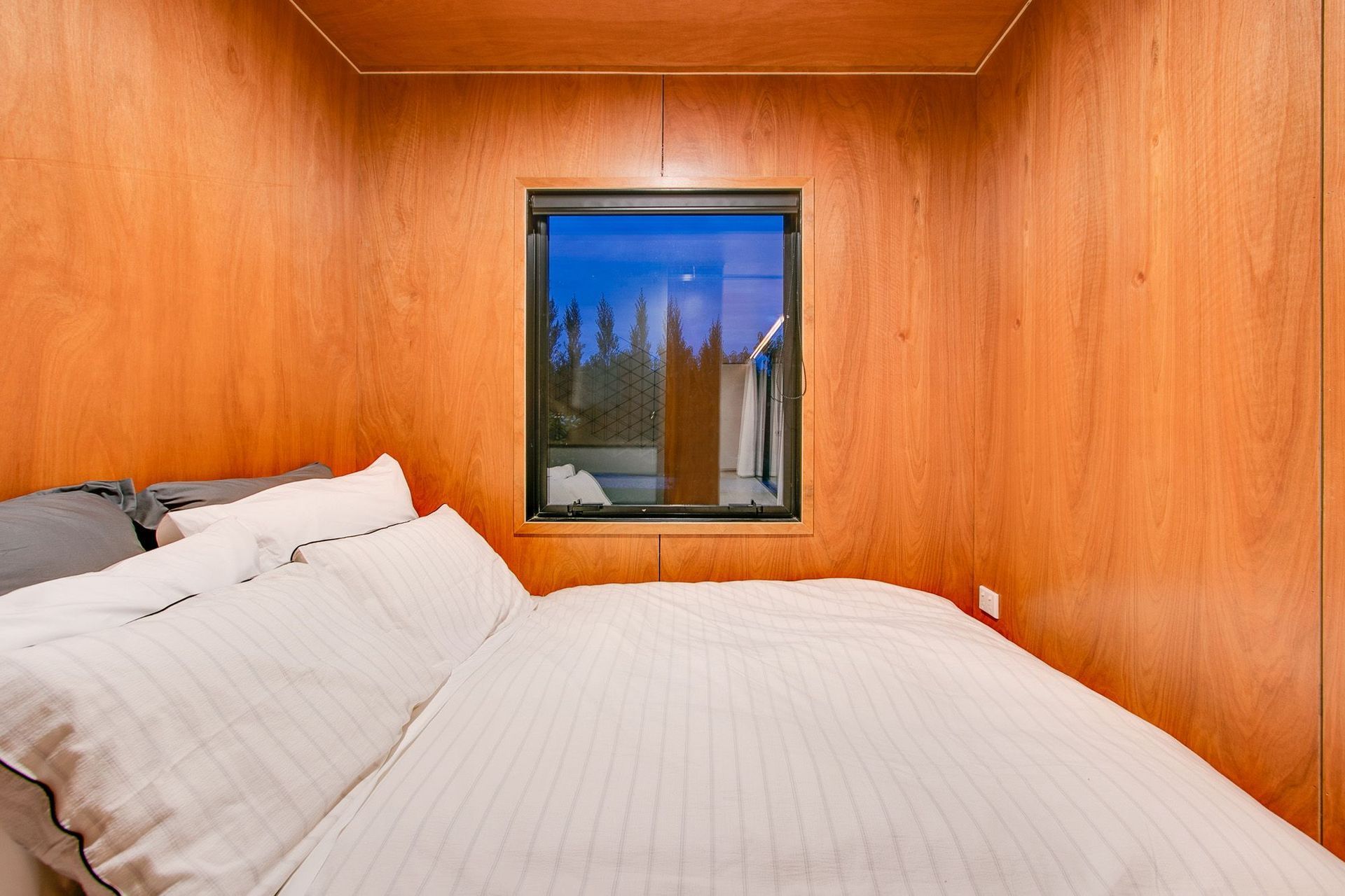 A view out the window of the bedroom.