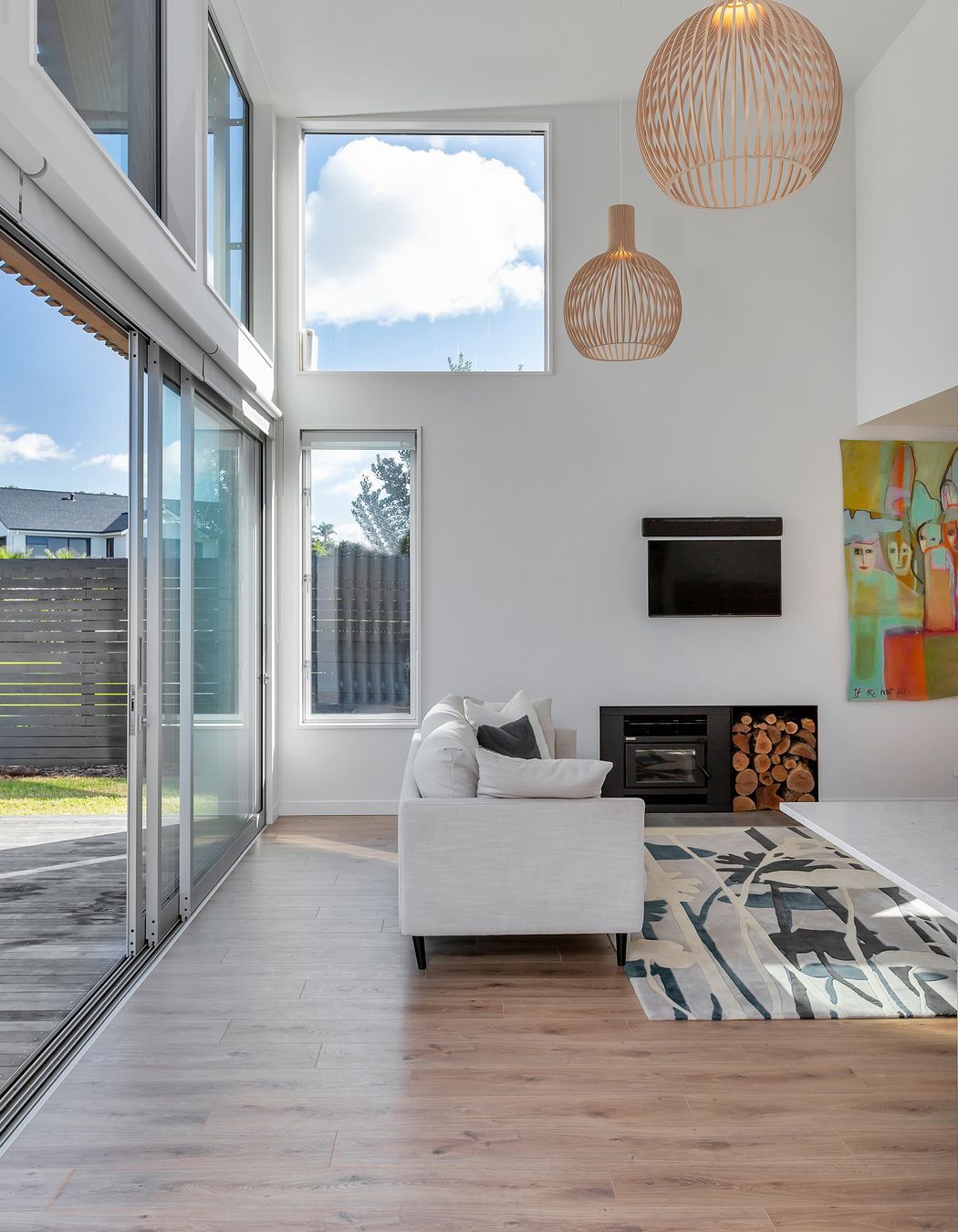 Lounge with high ceiling