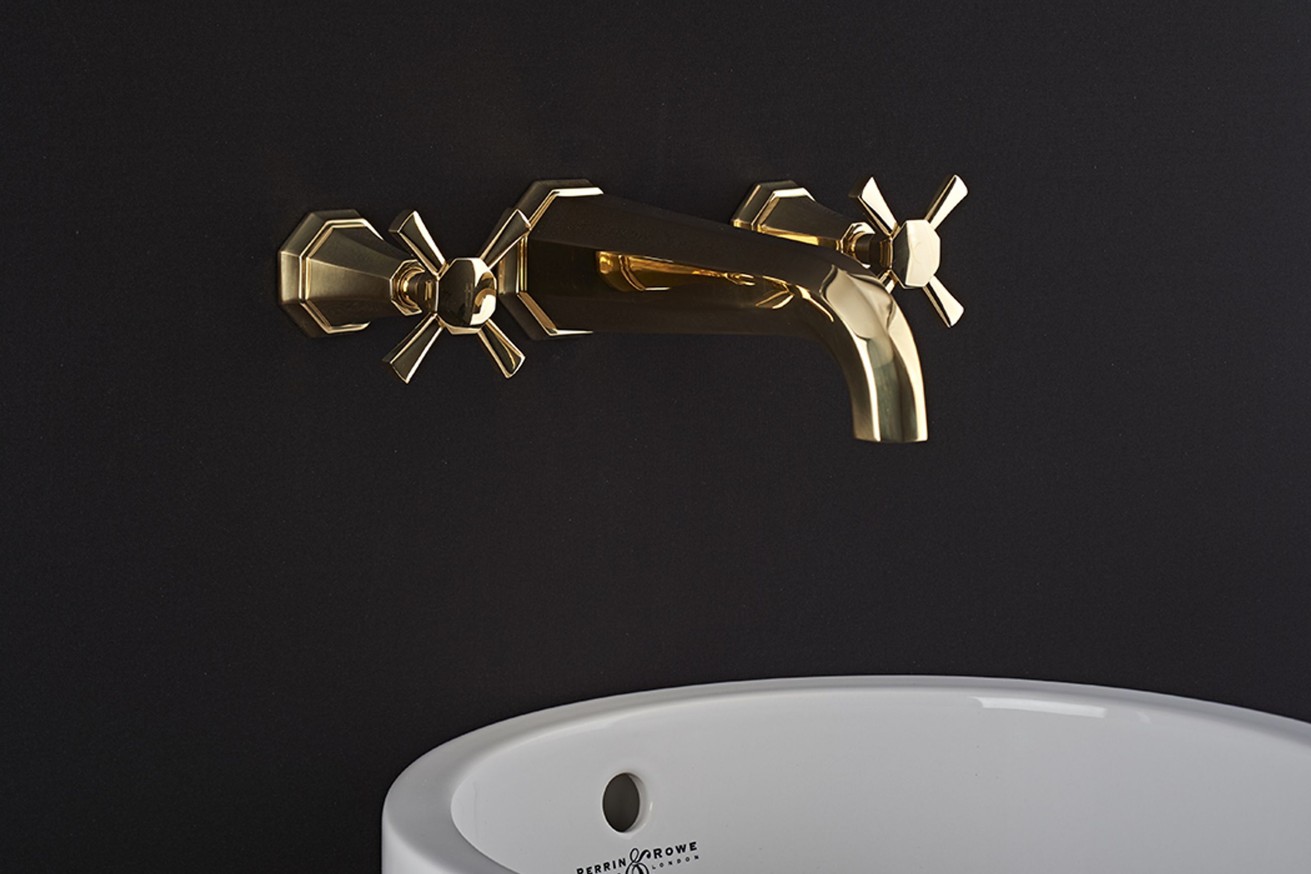 Perrin & Rowe Deco Wall Mounted Basin Taps