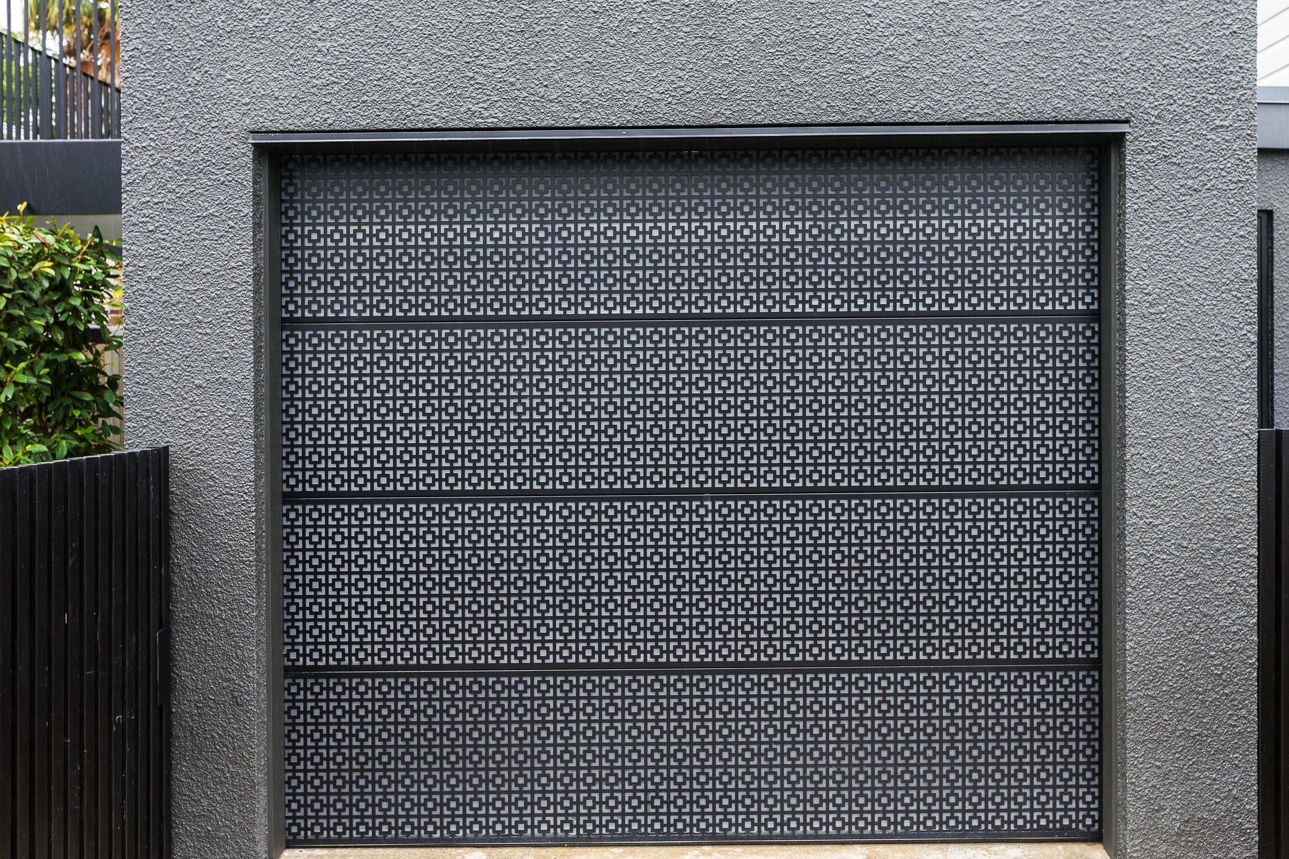 Plexiglass Backed Laser Cut Garage Door