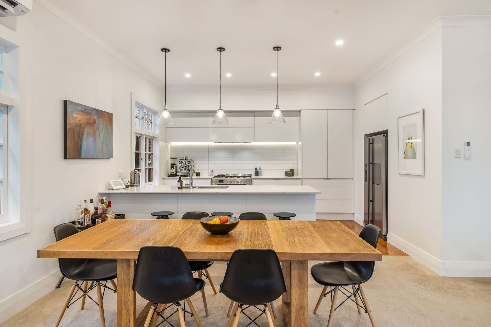 A small extension to the living area was created so that more room could be dedicated to the kitchen, as befits a modern home.