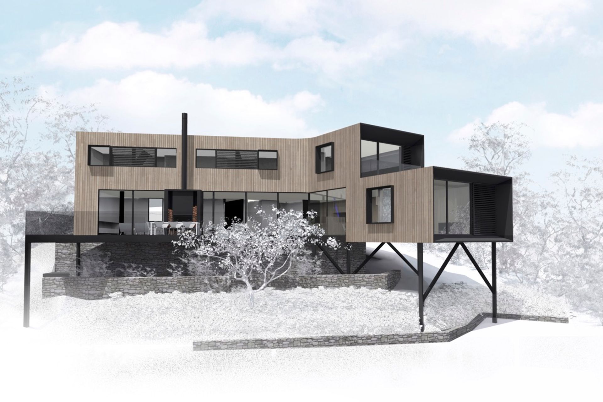 The west-facing levation by Co-Lab Architecture. 