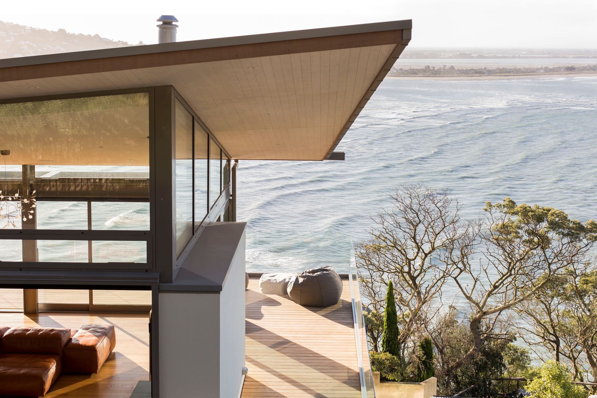 Looking through the house towards Sumner Beach.