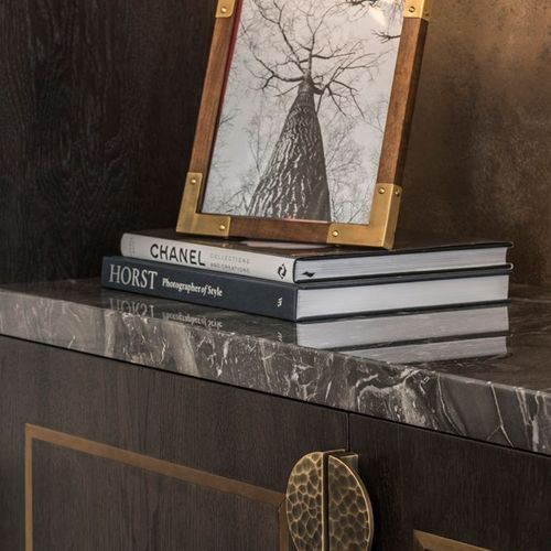 Joseph Giles Semi Circular Hammered Moon Solid Brass Door Pull