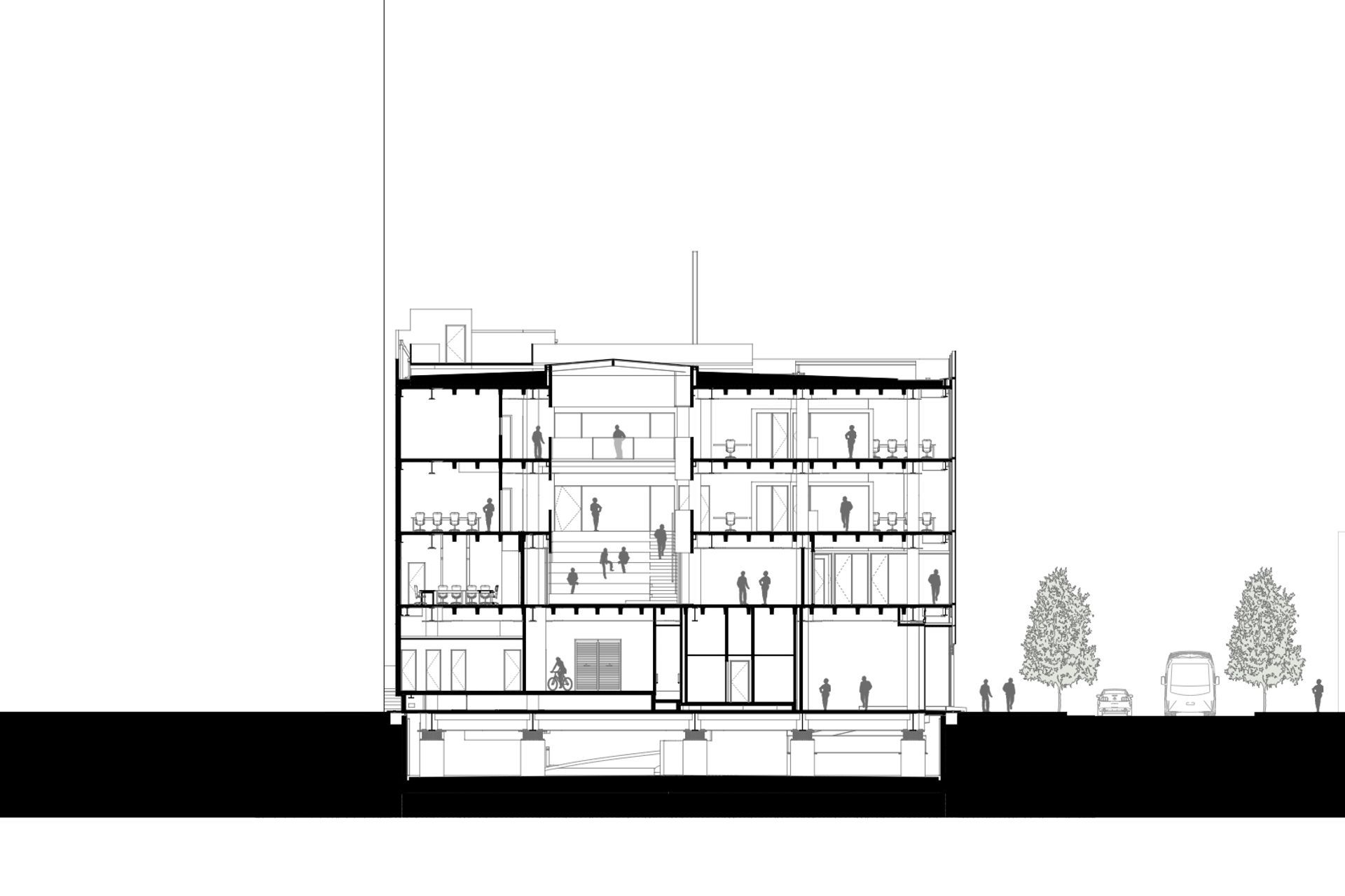 2 Cathedral Square, Christchurch – cross section C by Sheppard &amp; Rout Architects.