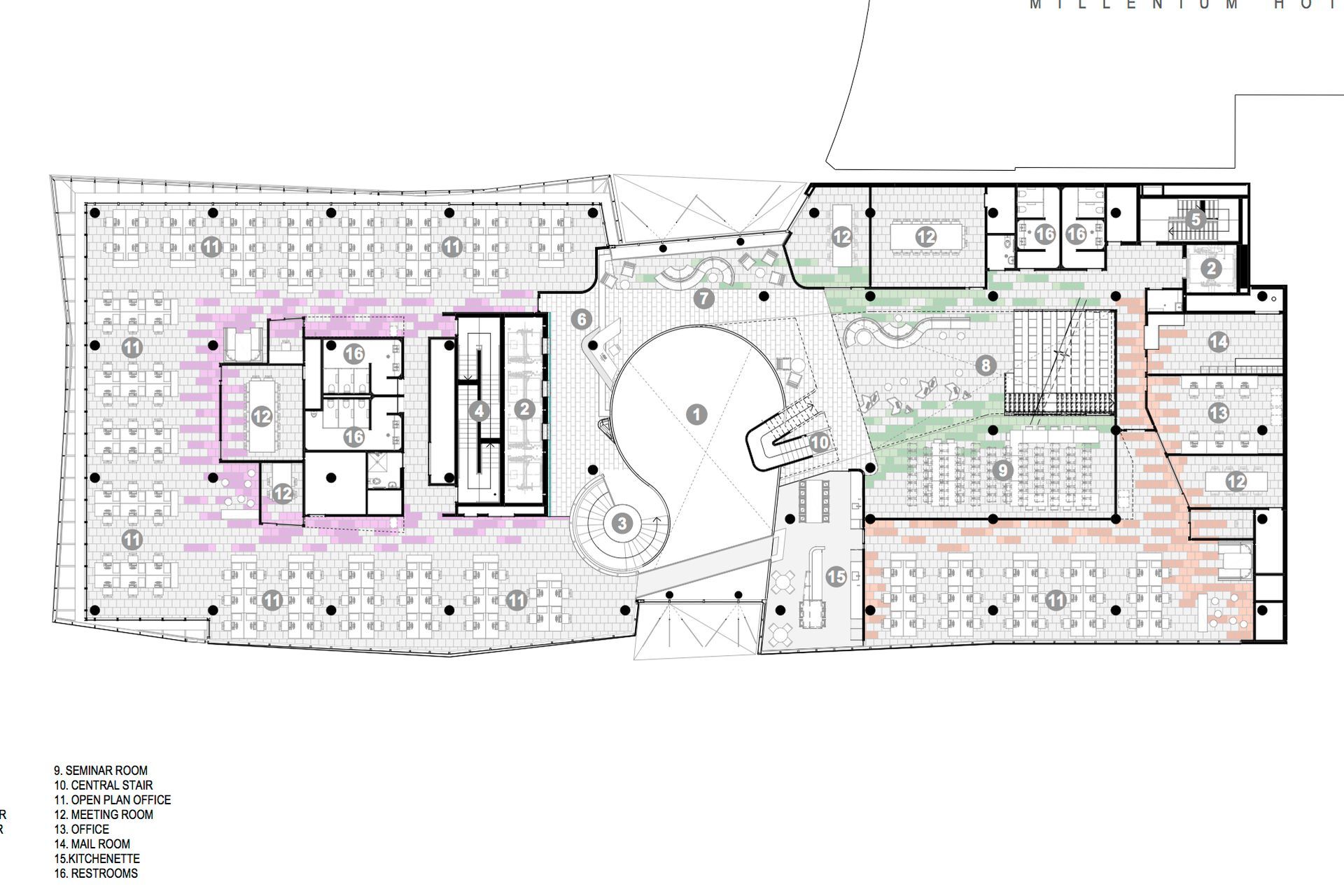 2 Cathedral Square, Christchurch – first-floor plan by Sheppard &amp; Rout Architects.