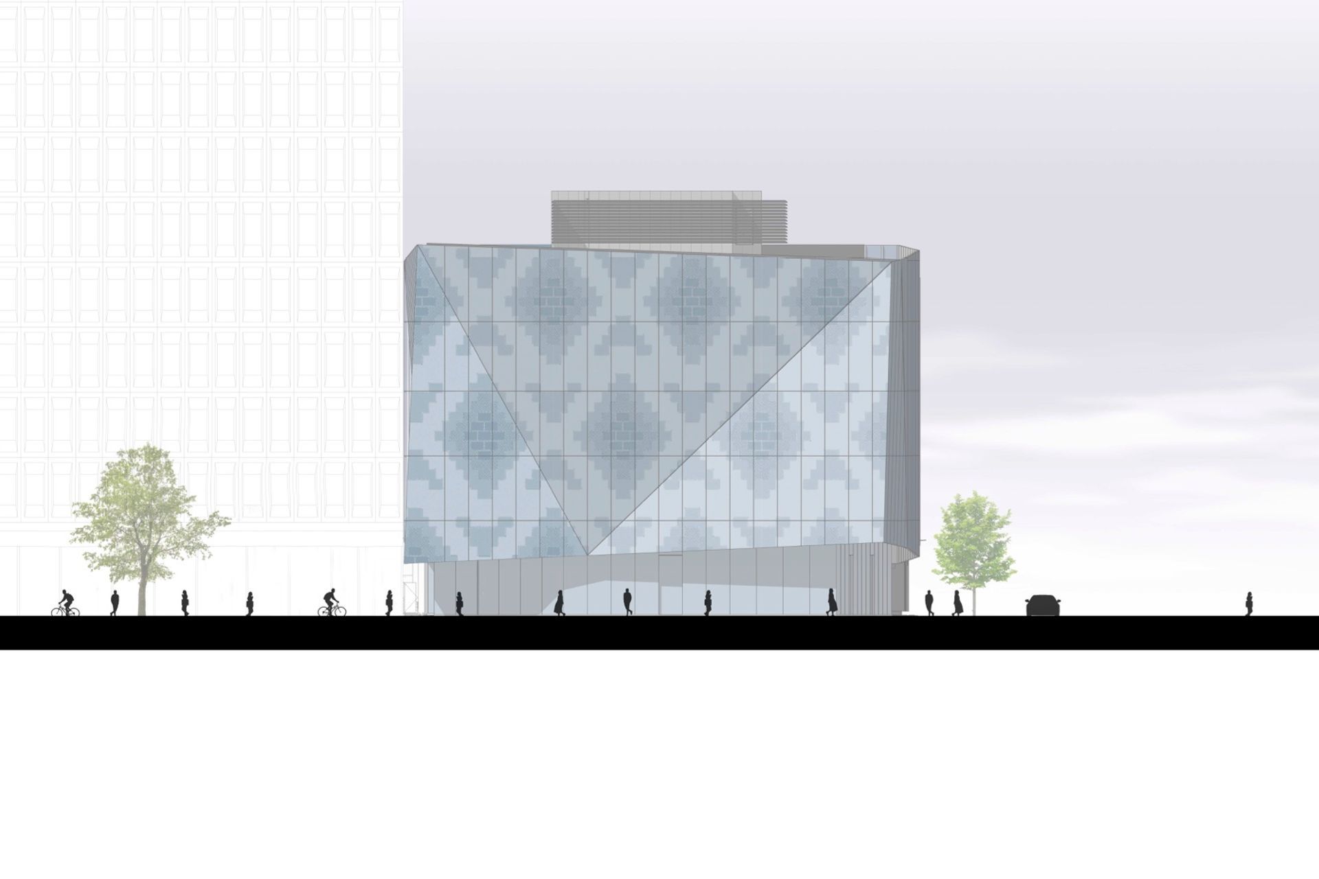 2 Cathedral Square, Christchurch – west-facing elevation by Sheppard &amp; Rout Architects.