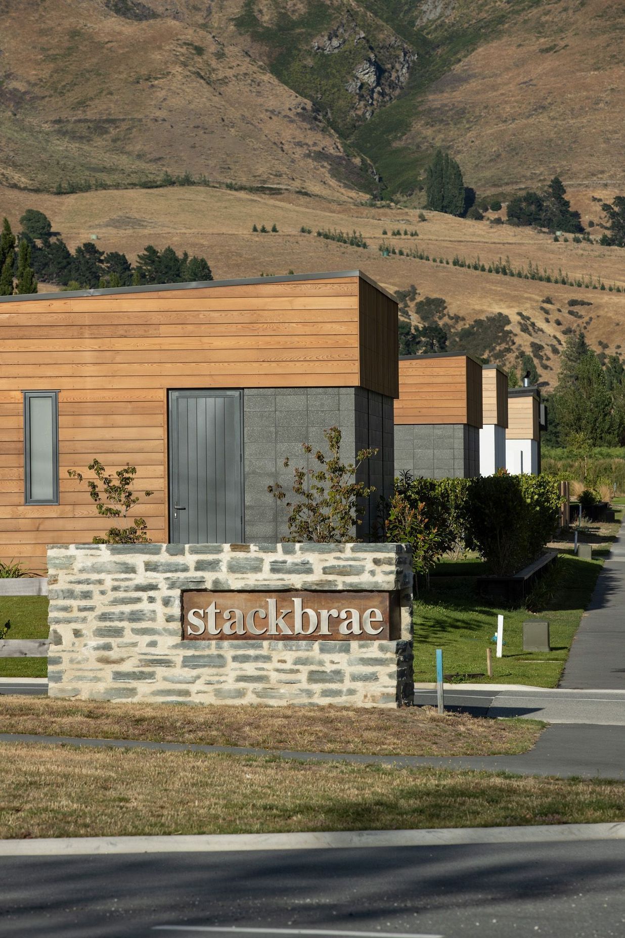 The entrance to the Stackbrae housing development in Wanaka.