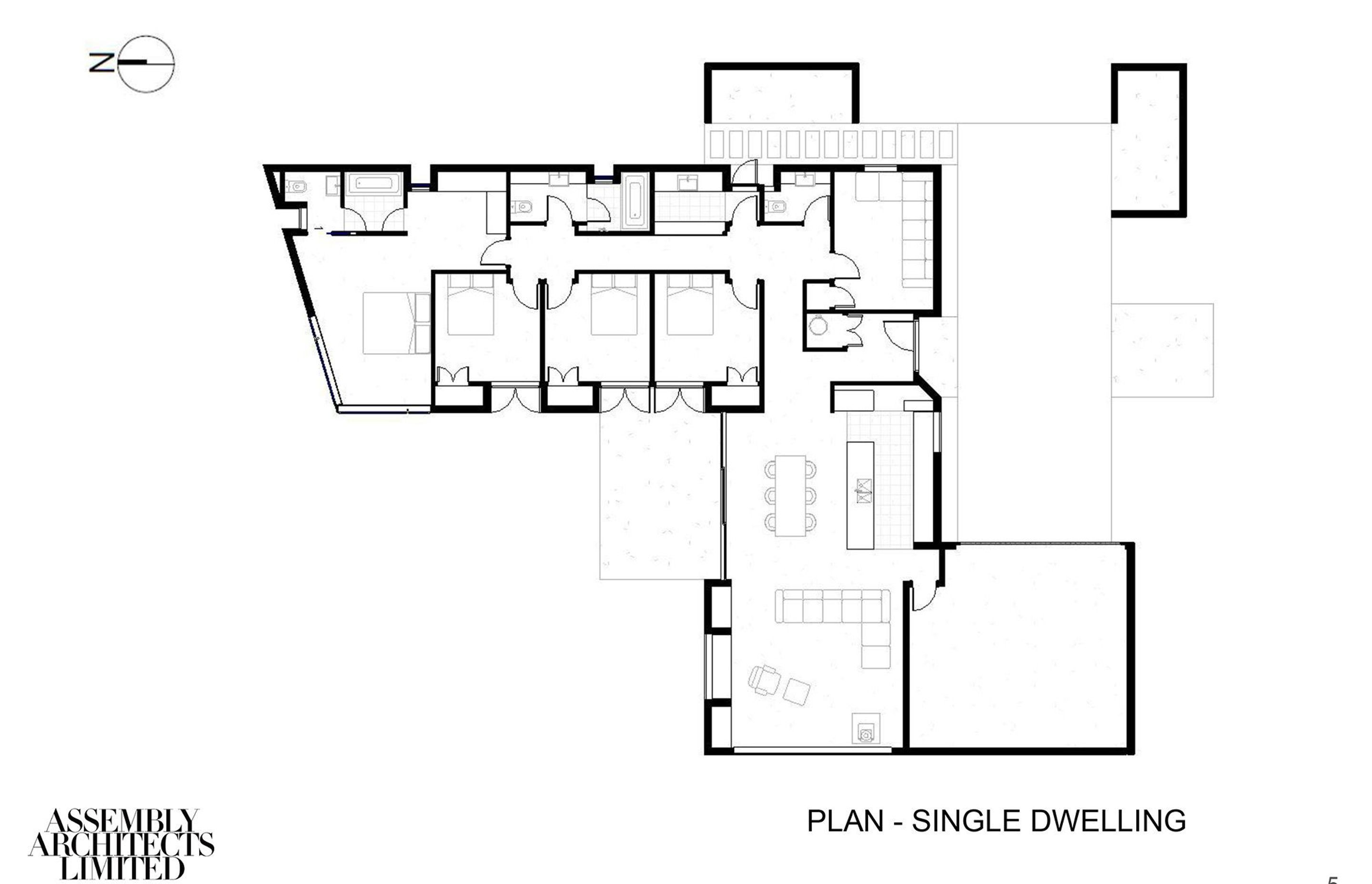 A plan of a typical single dwelling, by Assembly Architects.
