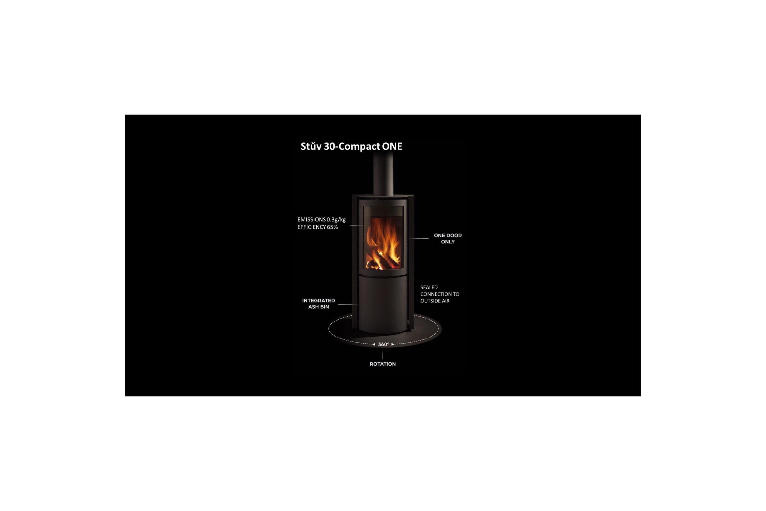 Stûv Compact One Freestanding Wood Fireplace