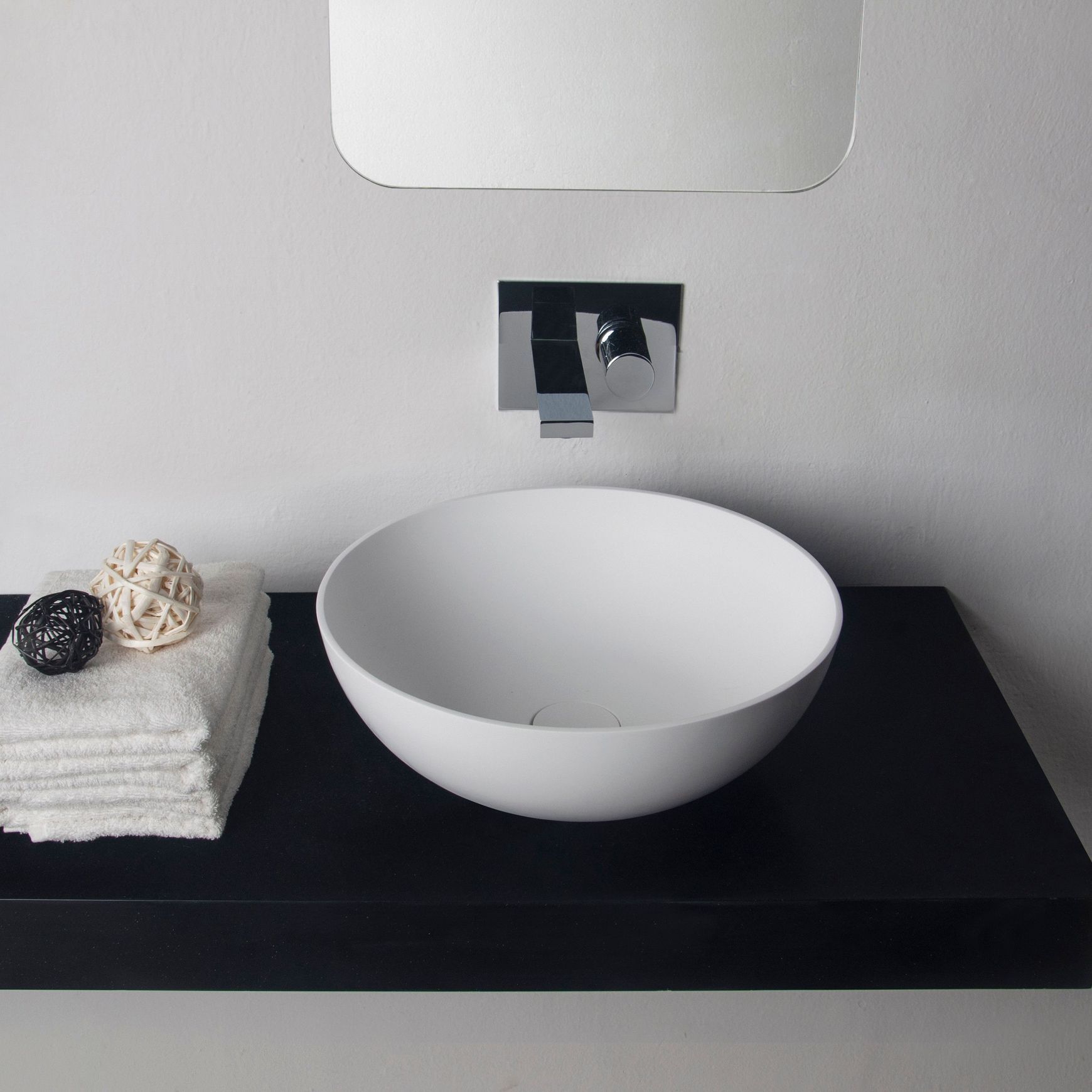 Super-Thin Round Vessel Basin Solid Surface