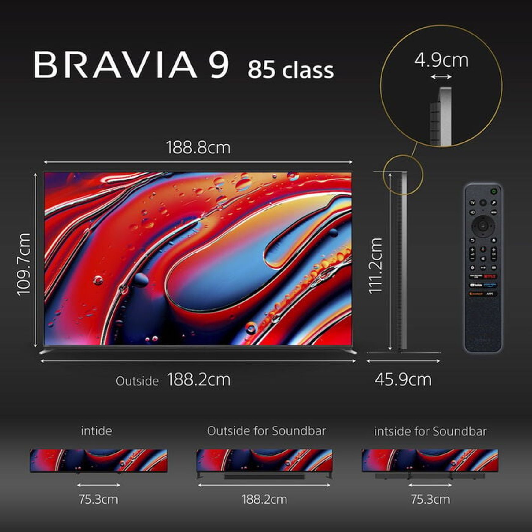 85" BRAVIA 9 | XR Processor | Mini LED | 4K Ultra HD
