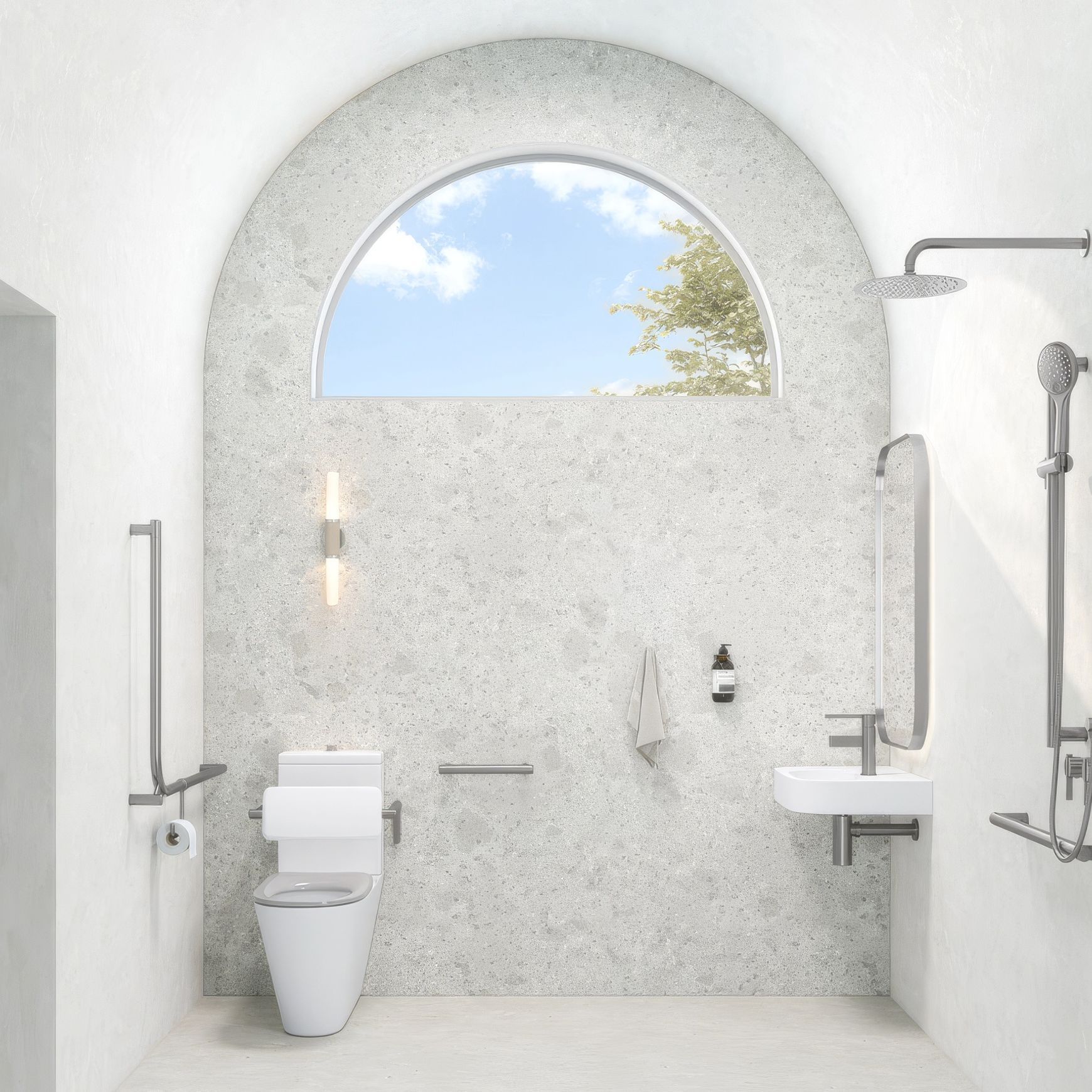 (D)Aliro Accessible Shower Grab Rail Set - Brushed Gunmetal