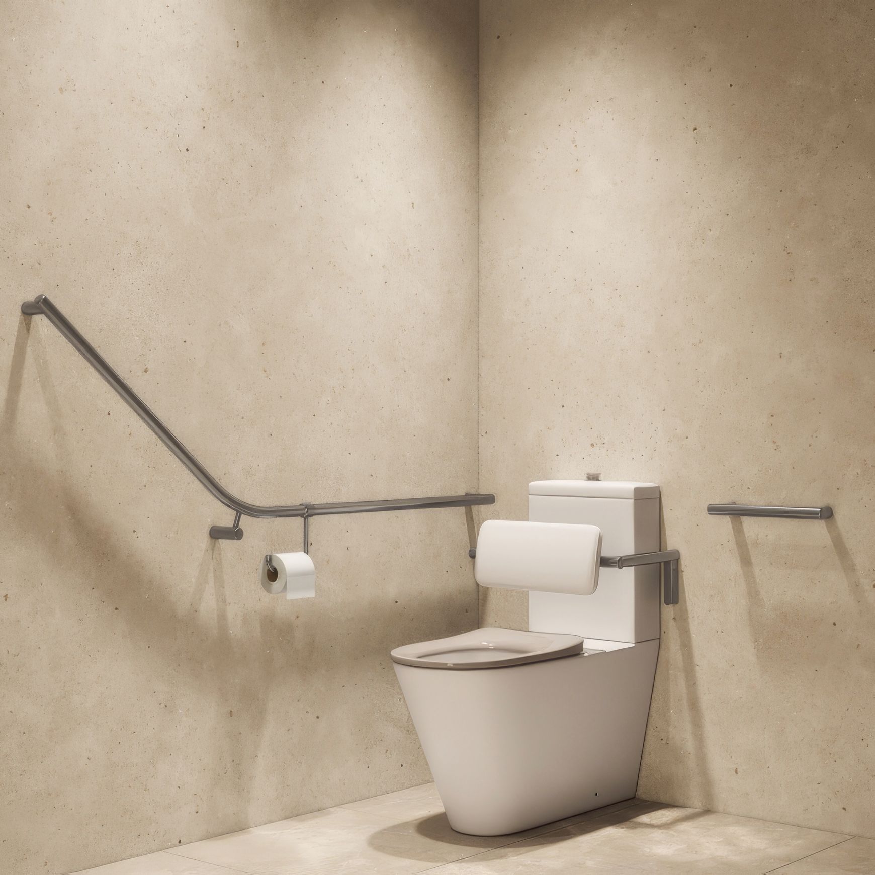Aliro Accessible Backrest – Brushed Gunmetal