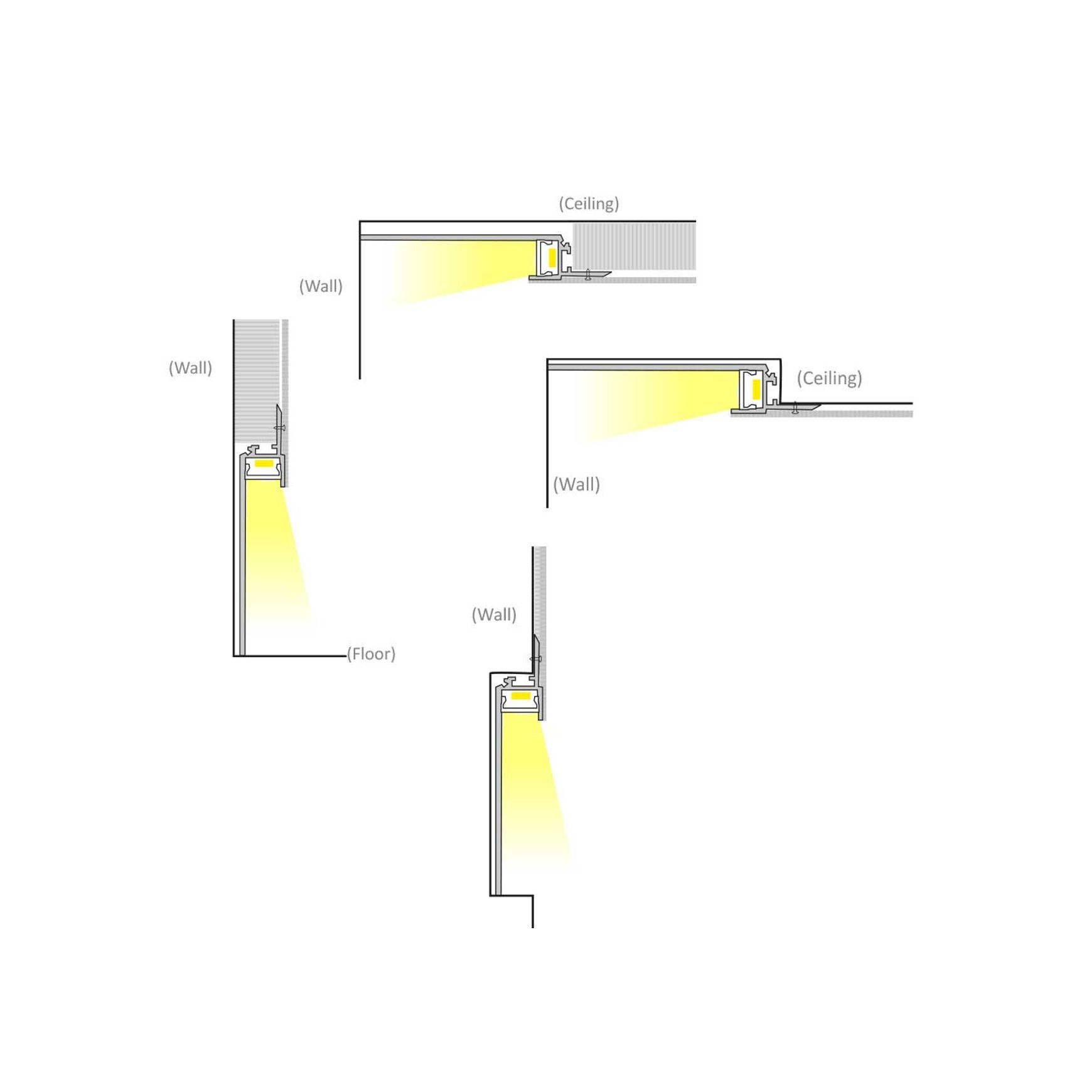 TL013 Plaster In LED Strip Profile for Cove Lighting