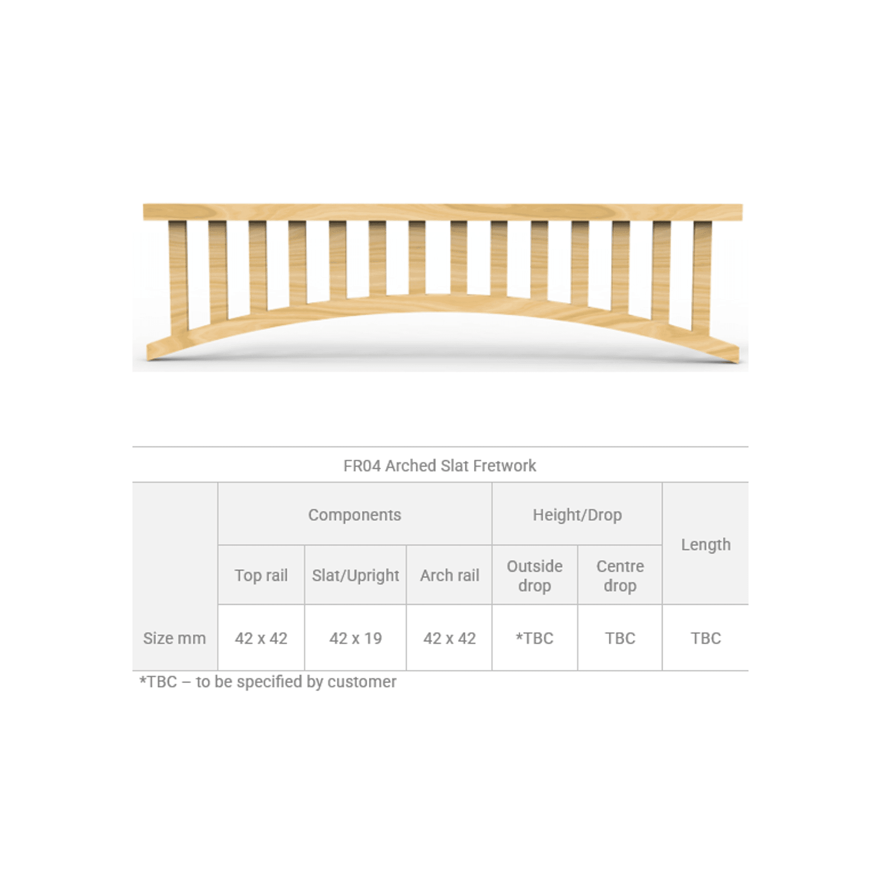 FR04 Arched Slat Exterior Fretwork