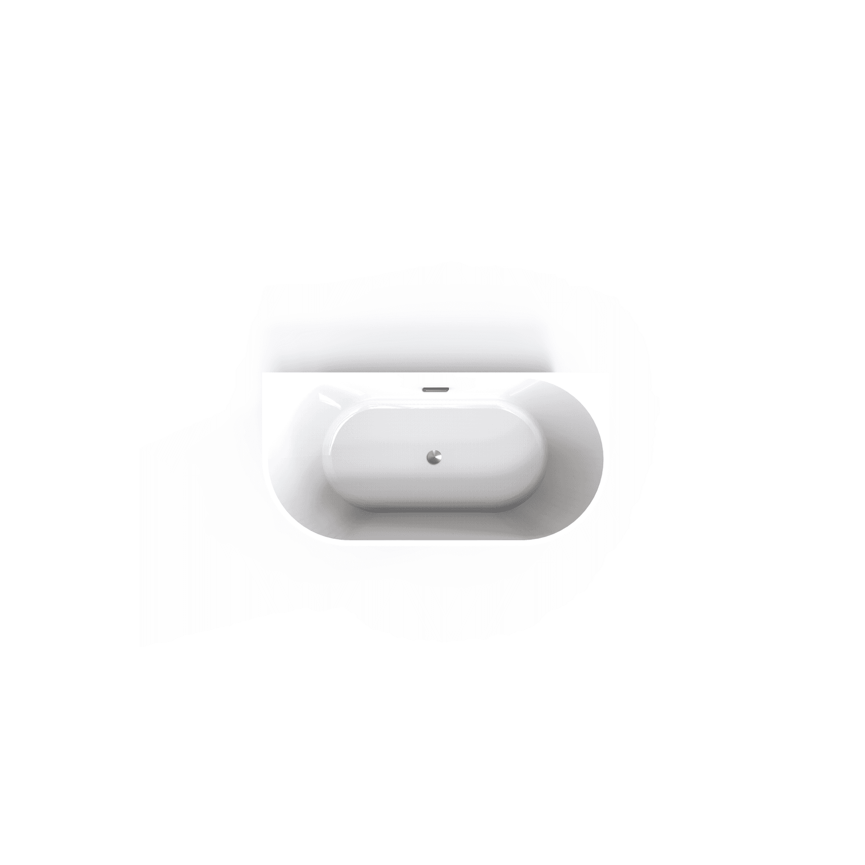 Unika Round Back To Wall W/Overflow Gloss Bath Tub