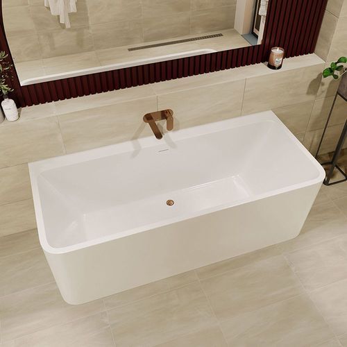 Delta Back-To-Wall Acrylic Bath with Overflow, 1700mm