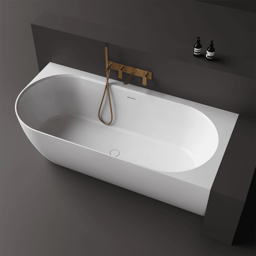 Justina Back-to-Corner Stone Baths - 1750mm